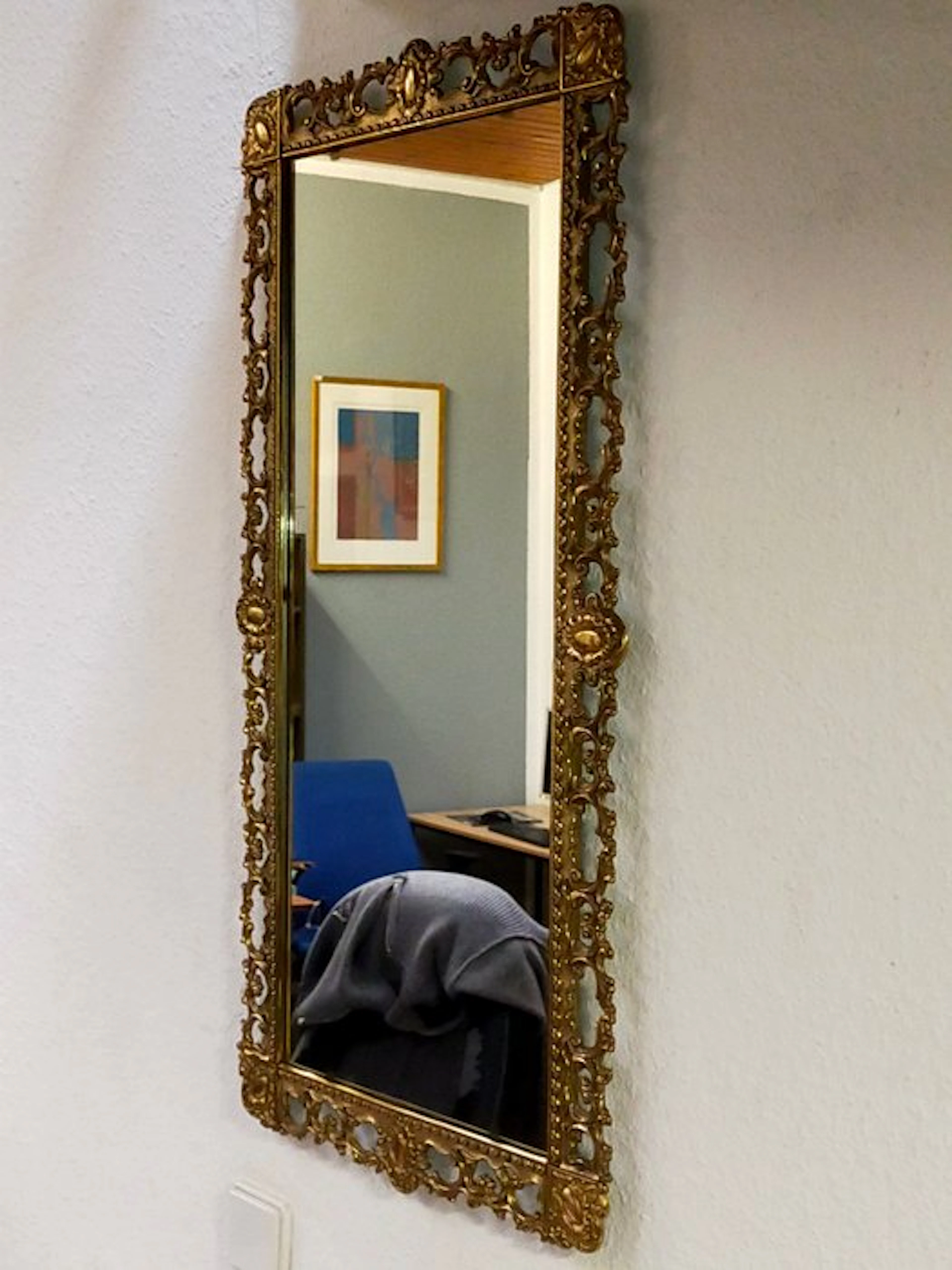Prunkvoller Barock Wandspiegel – Messingrahmen - Mirror - Glass, Wood