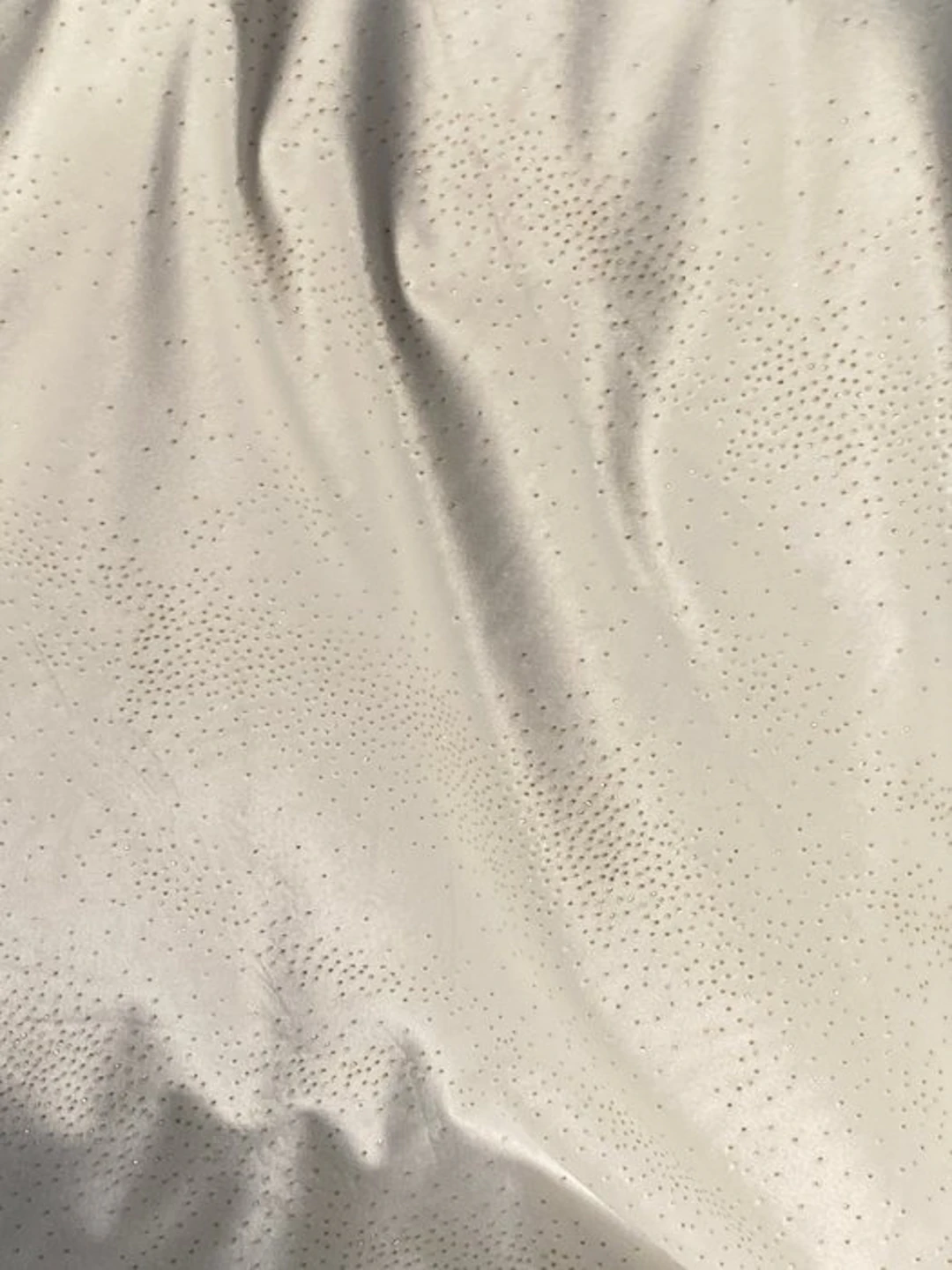 san leucio - Luxurious white silk velvet with gold micro-Swarovski crystals