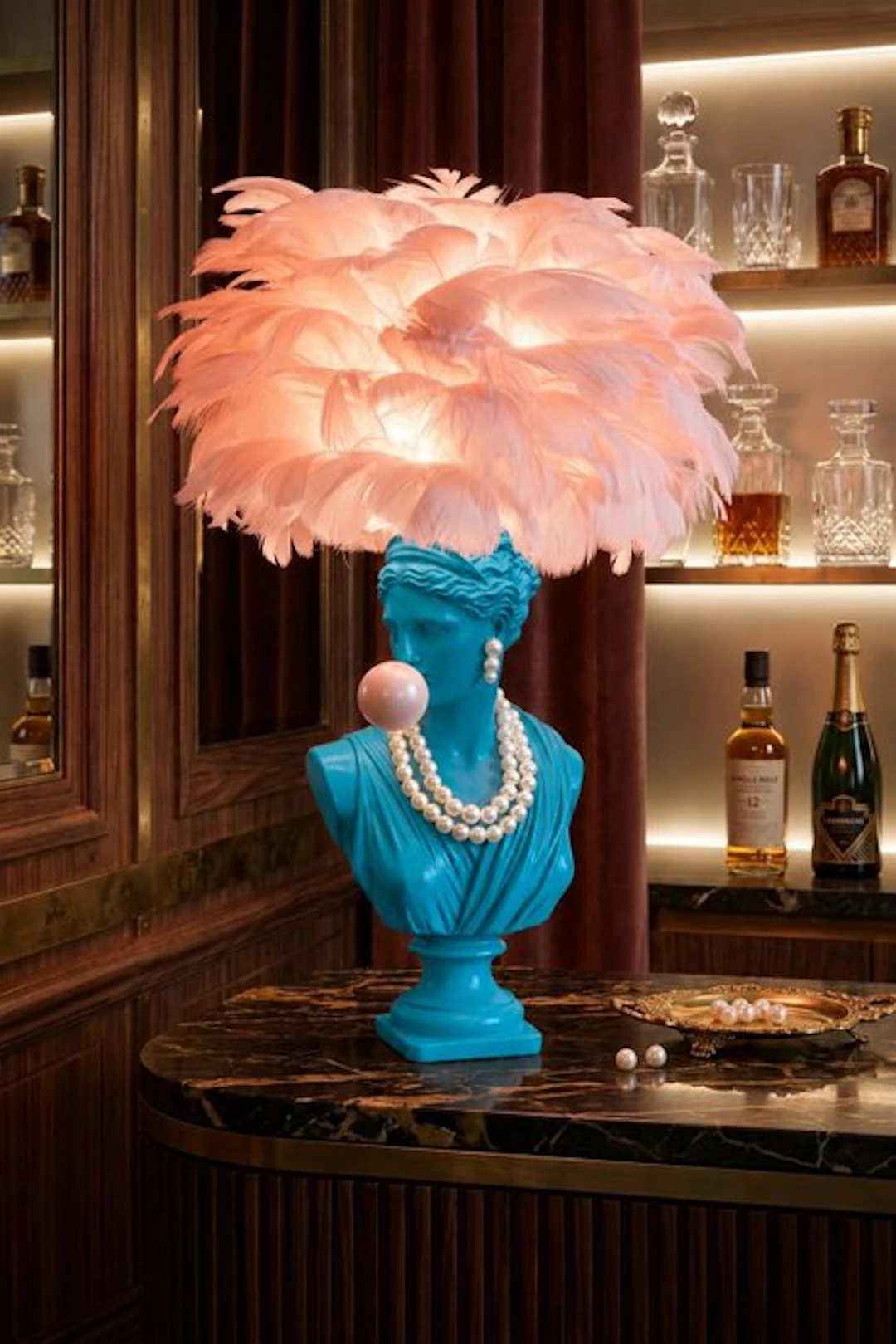 Figurine table lamp - Resin - Handmade pop art lamp