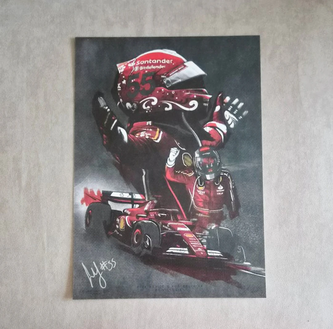 Ferrari - Carlos Sainz jr - Poster Vittoria GP Mexico & Australia 2024