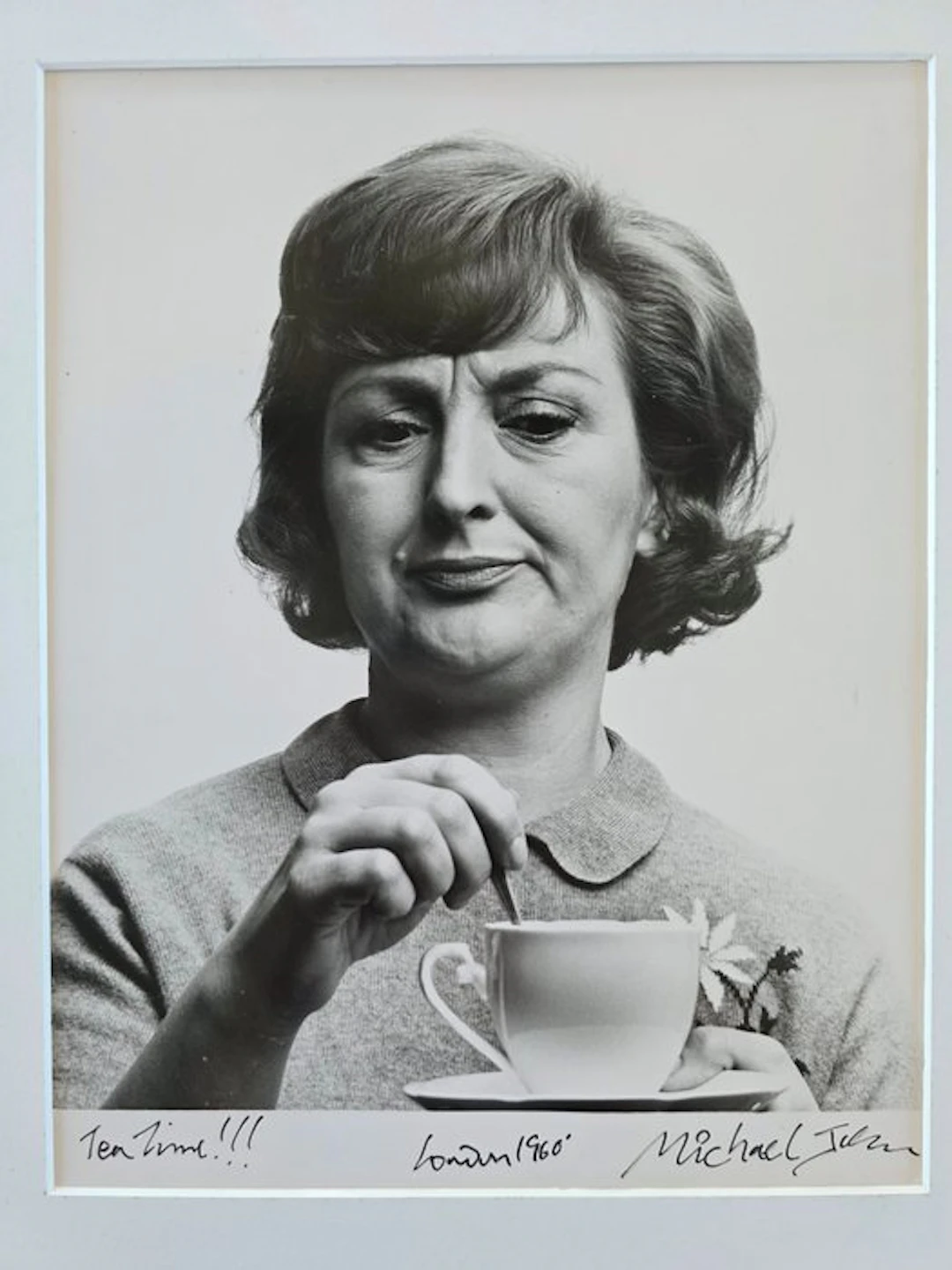 Michael Joseph (1941-) - Lady enjoying tea - so very british