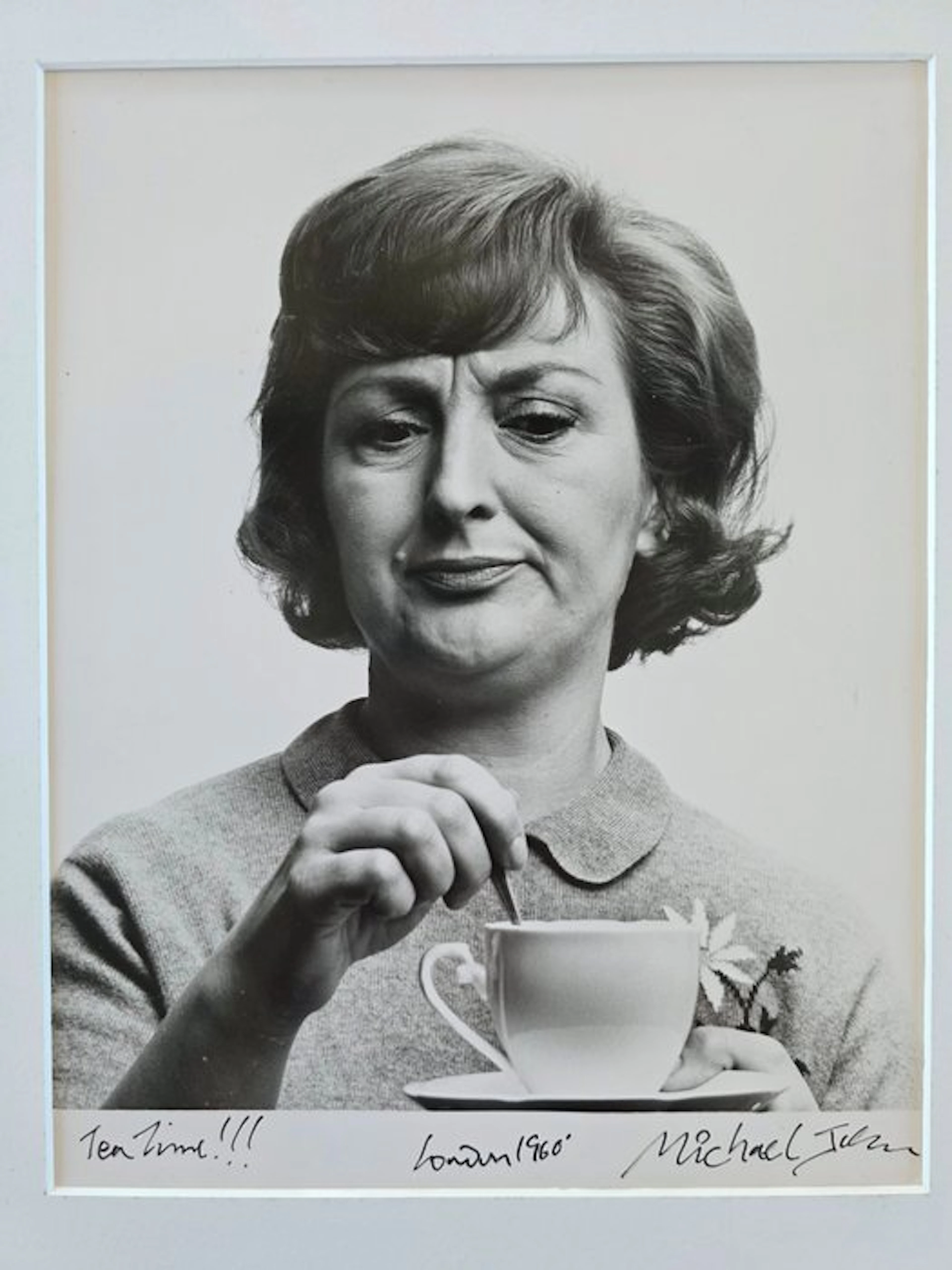 Michael Joseph (1941-) - Lady enjoying tea - so very british