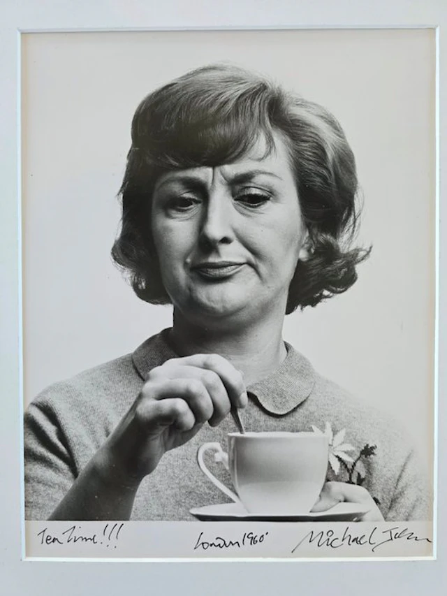 Michael Joseph (1941-) - Lady enjoying tea - so very british