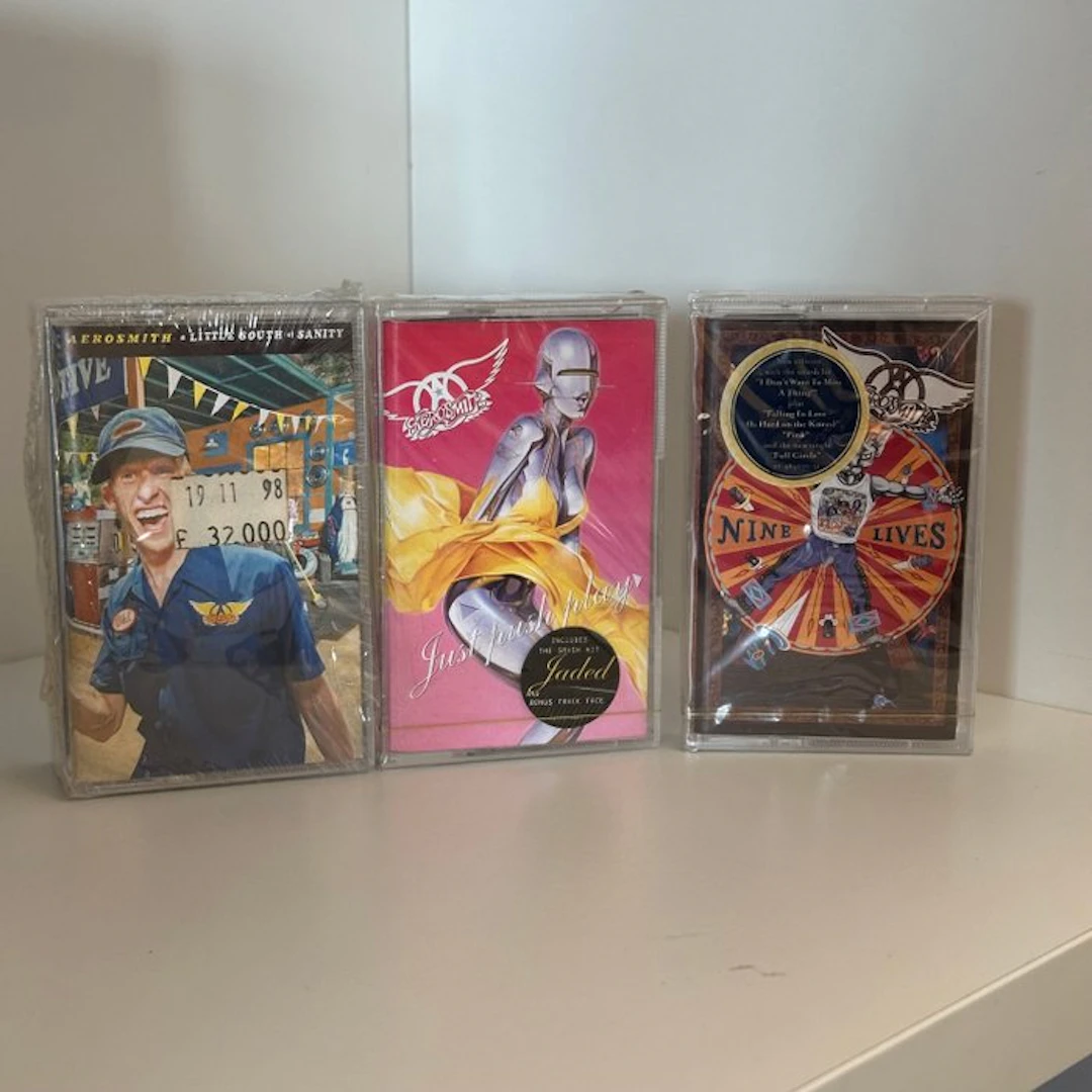 Aerosmith - 3 x sealed tapes - Just Push Play / Nine...