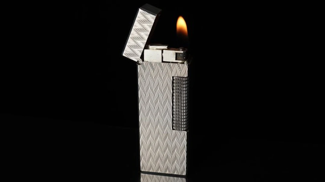 Dunhill - Chevron Pattern Rollagas Lighter - Lighter - Silver plated