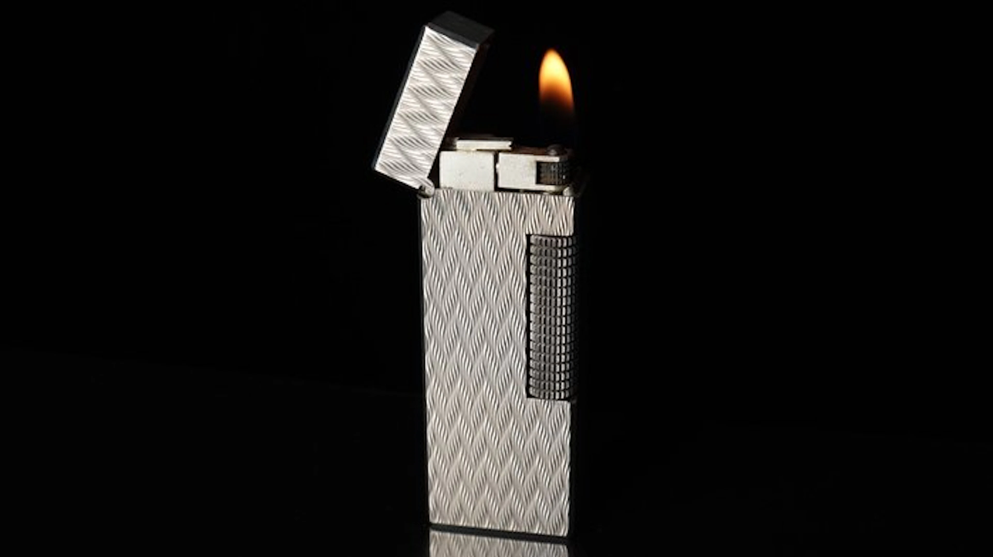Dunhill - Chevron Pattern Rollagas Lighter - Lighter - Silver plated