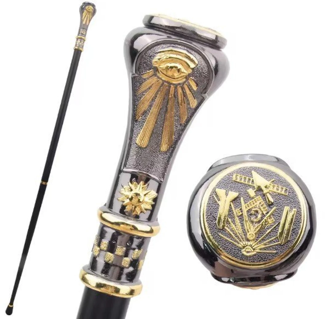 ART - Bastone da Passeggio Freemasons VG elegante Golden...
