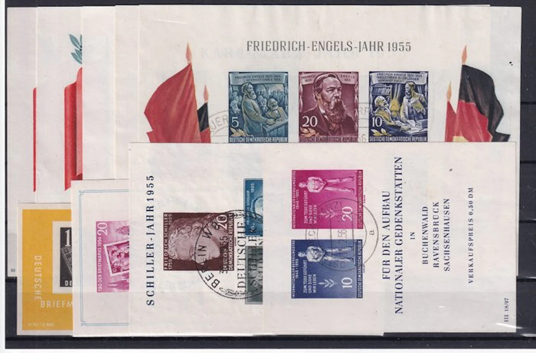 GDR 1950/1956 - Composition of block issuances. - Michel: 7,8A/B,9A/B,10/13