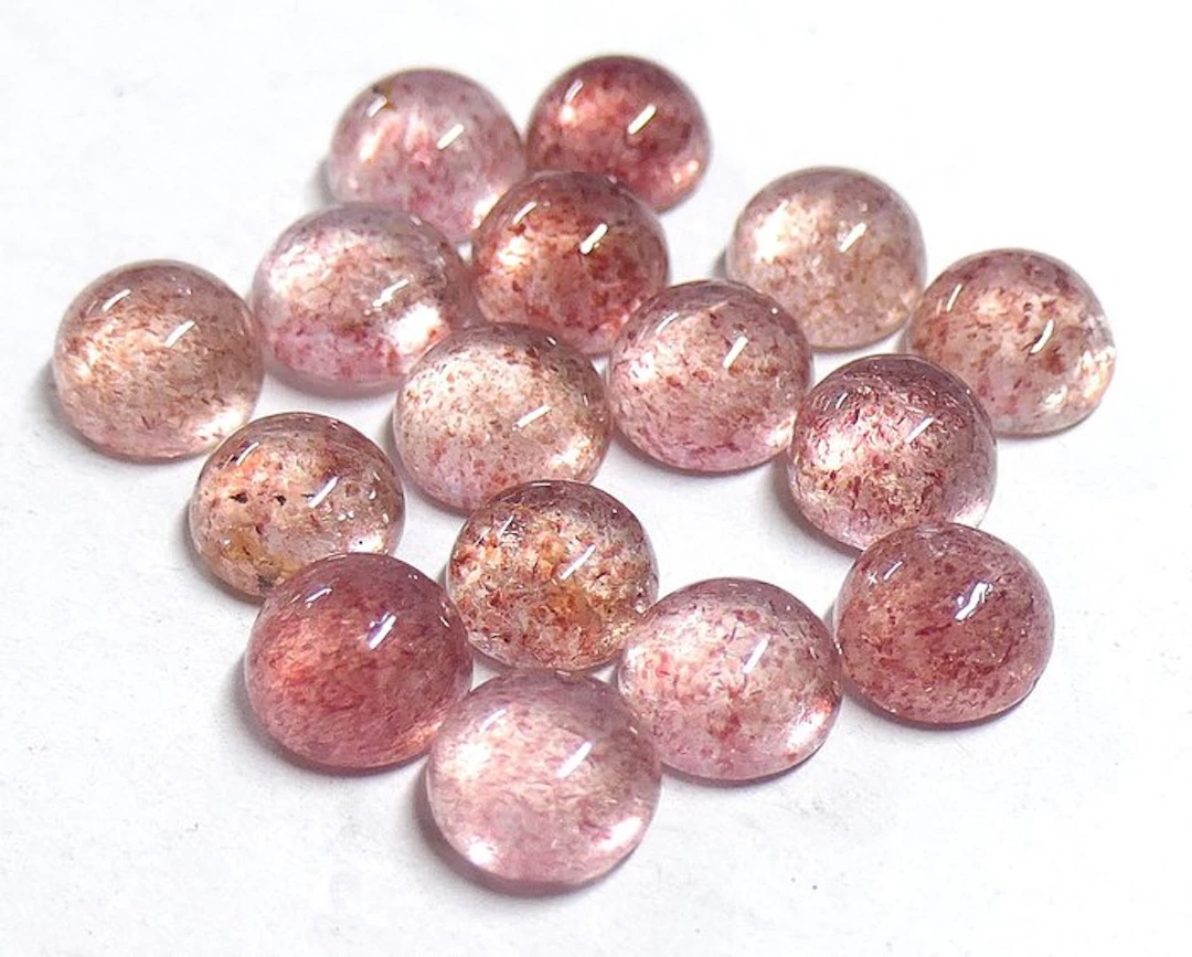 Batch - 100% natural strawberry quartz Cabochon- 5.03 g - (16)