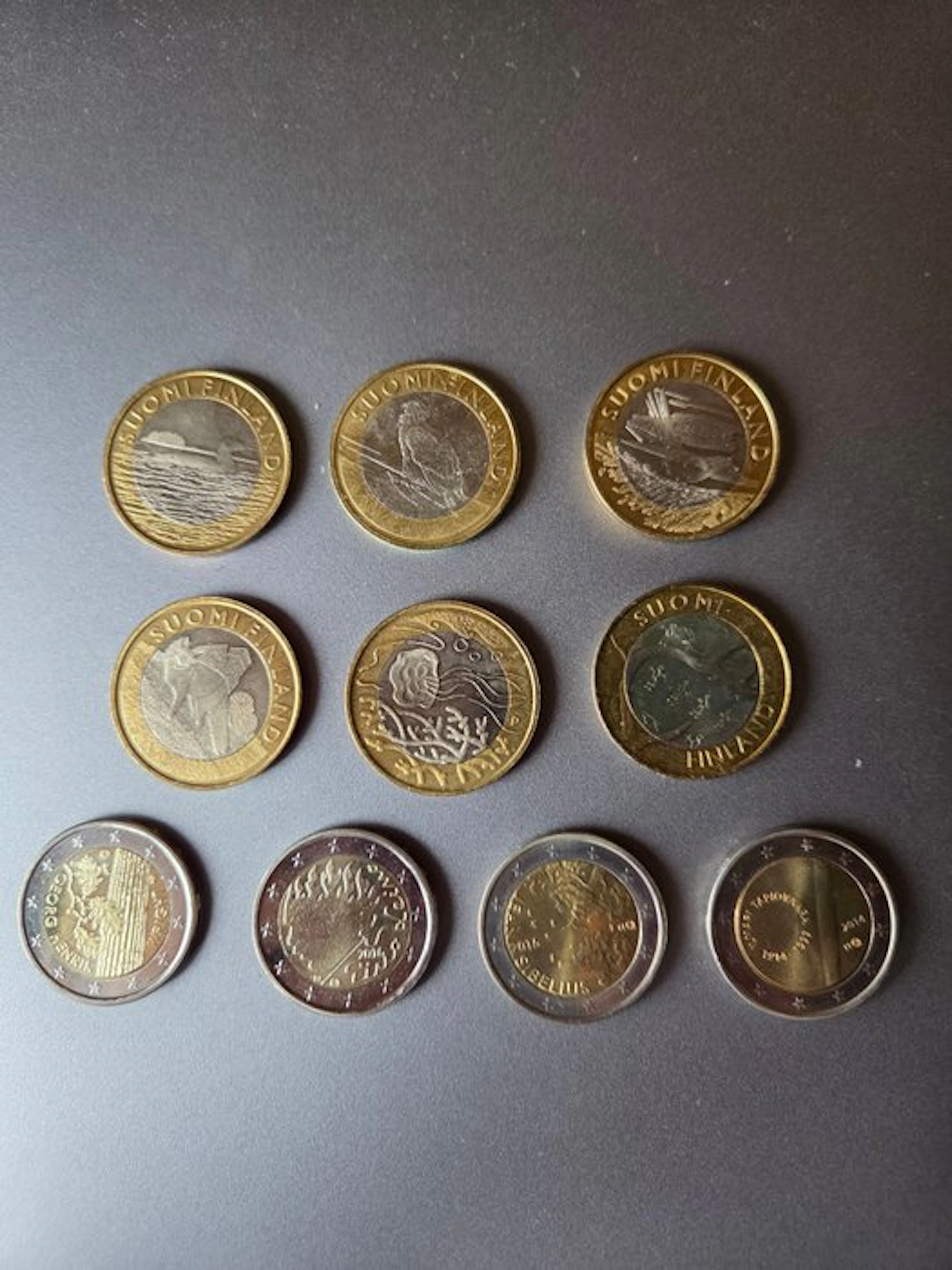Finland. 2 Euro / 5 Euro 2011/2016 (10 coins) (No reserve price)