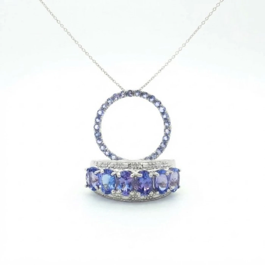 No reserve price - 2 piece jewellery set Silver - 5.64ct