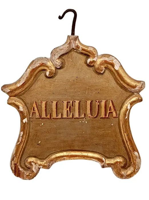 Sign - Very rare religious sign in bifacial polychrome... | Barnebys