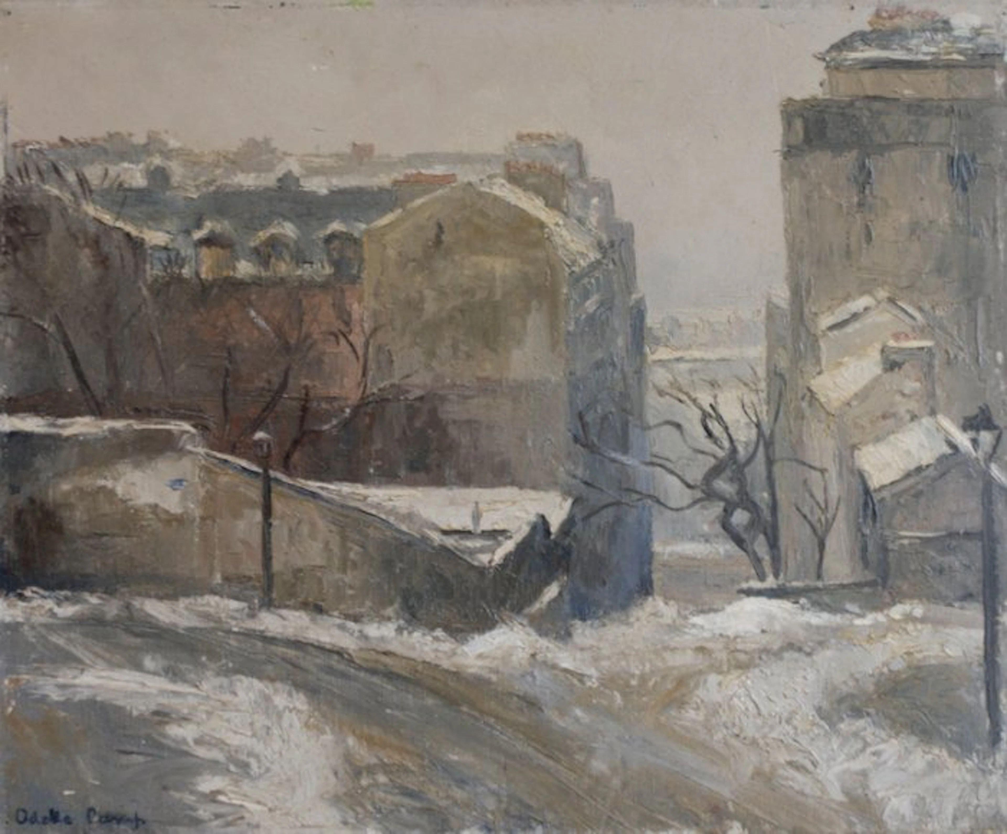 Odette Camp (1900-1979) - Neige in Montmartre