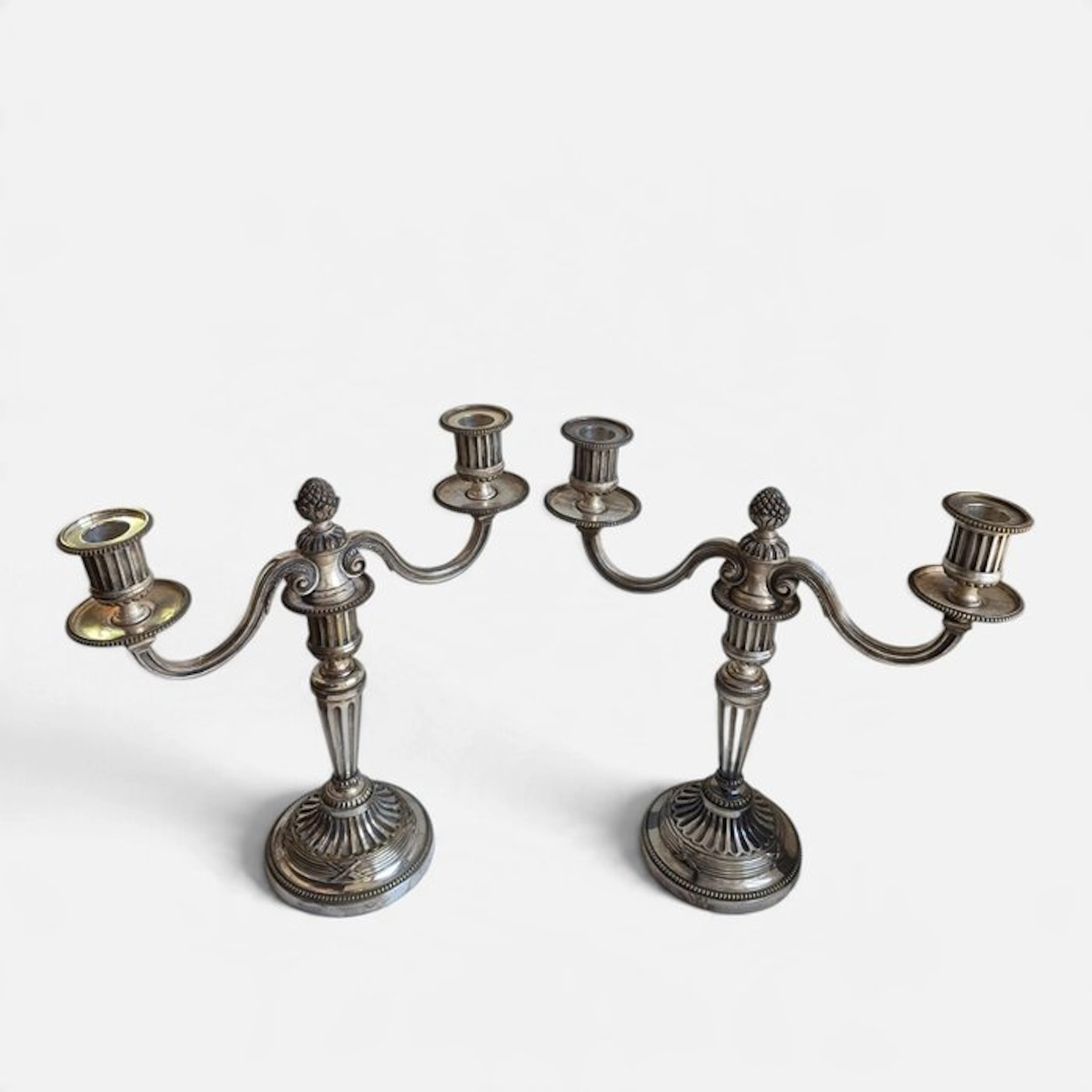 Léon Lapar - Candelabrum (2) - Silvered bronze, Gilt bronze