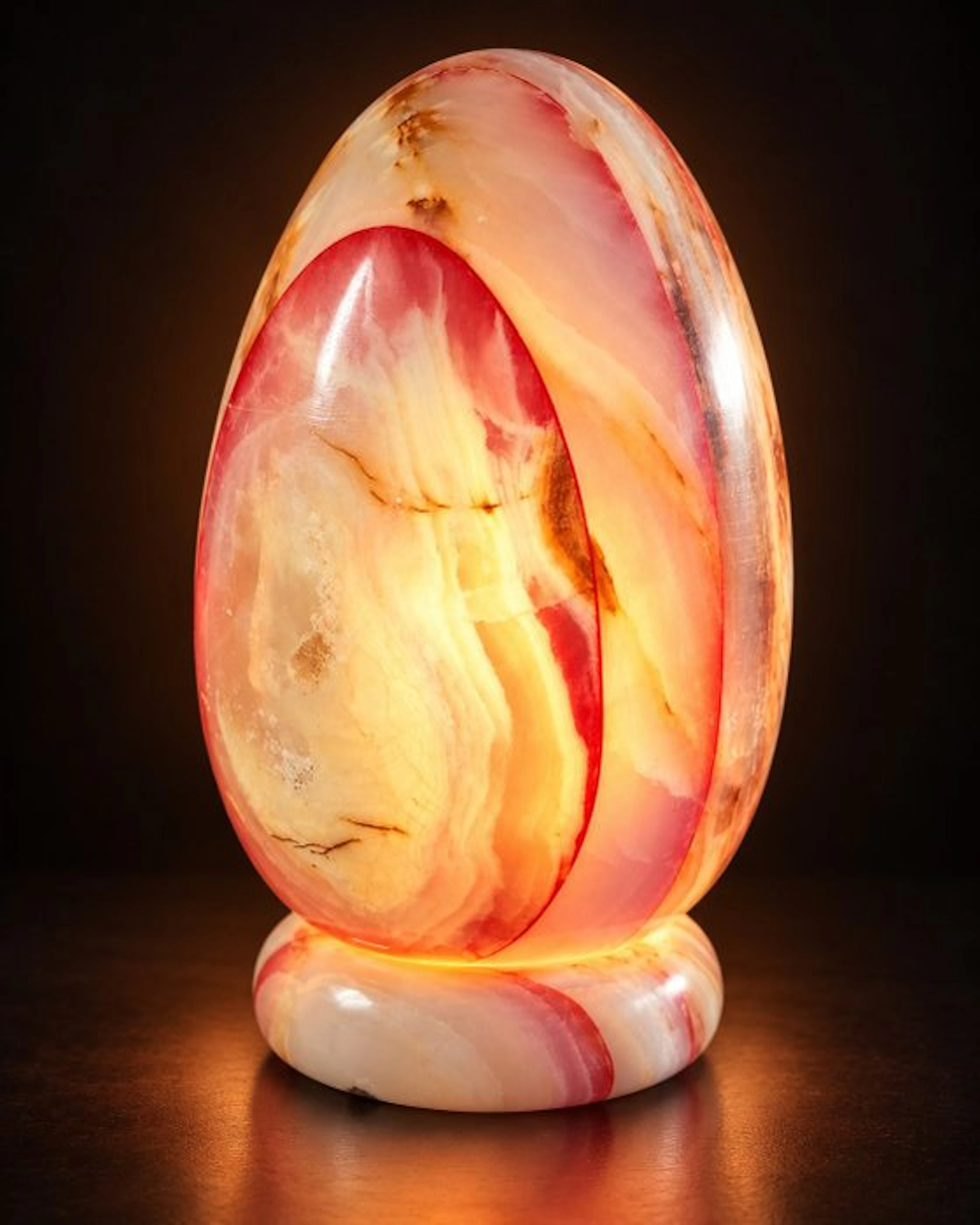 Lamp - Onyx - Vintage onyx egg lamp