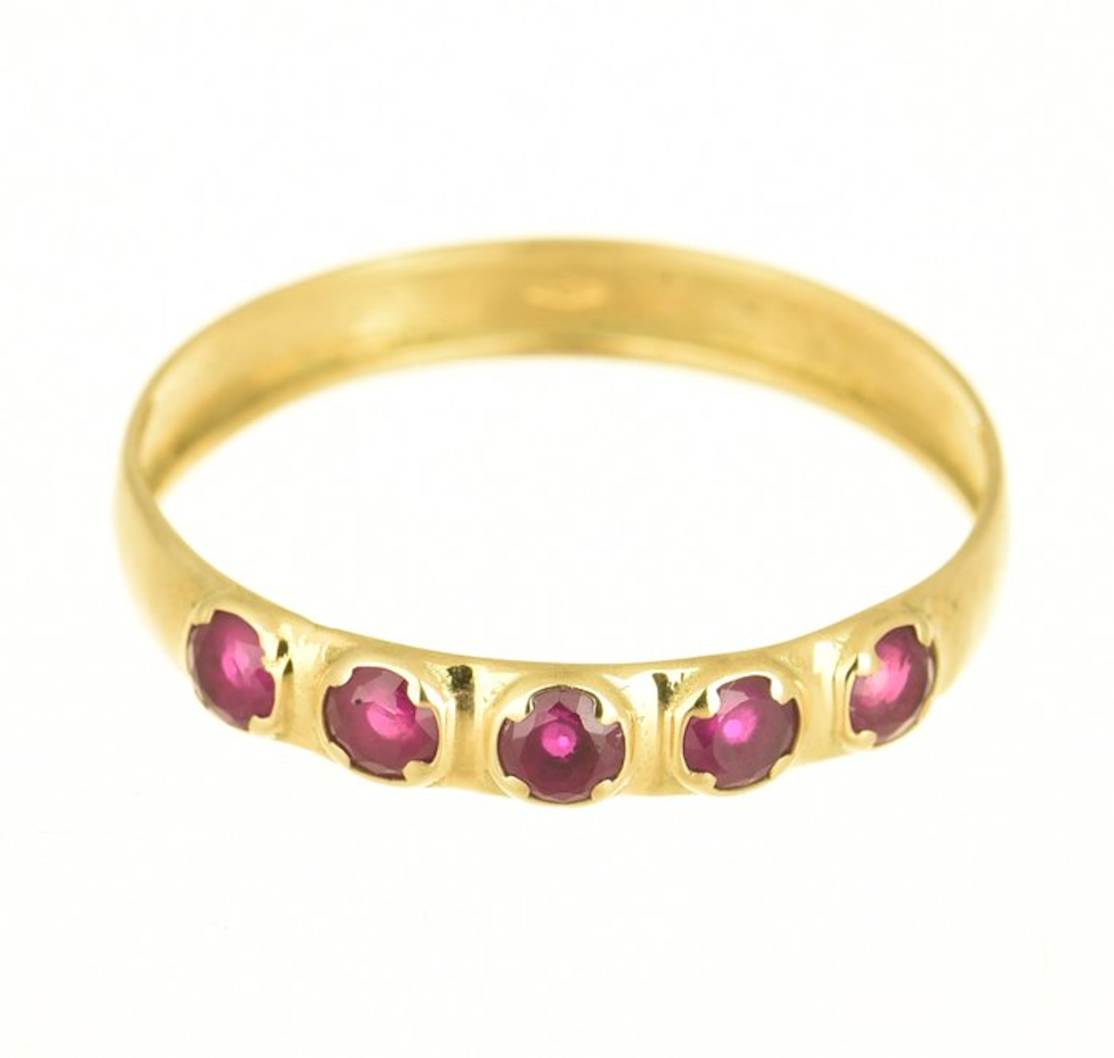 No reserve price - Ring - 14 kt. Yellow gold Ruby