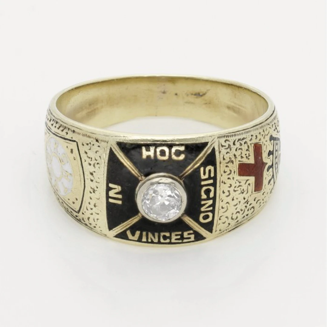 Ring - 14 kt. Yellow gold Diamond (Natural) - Knights Templar