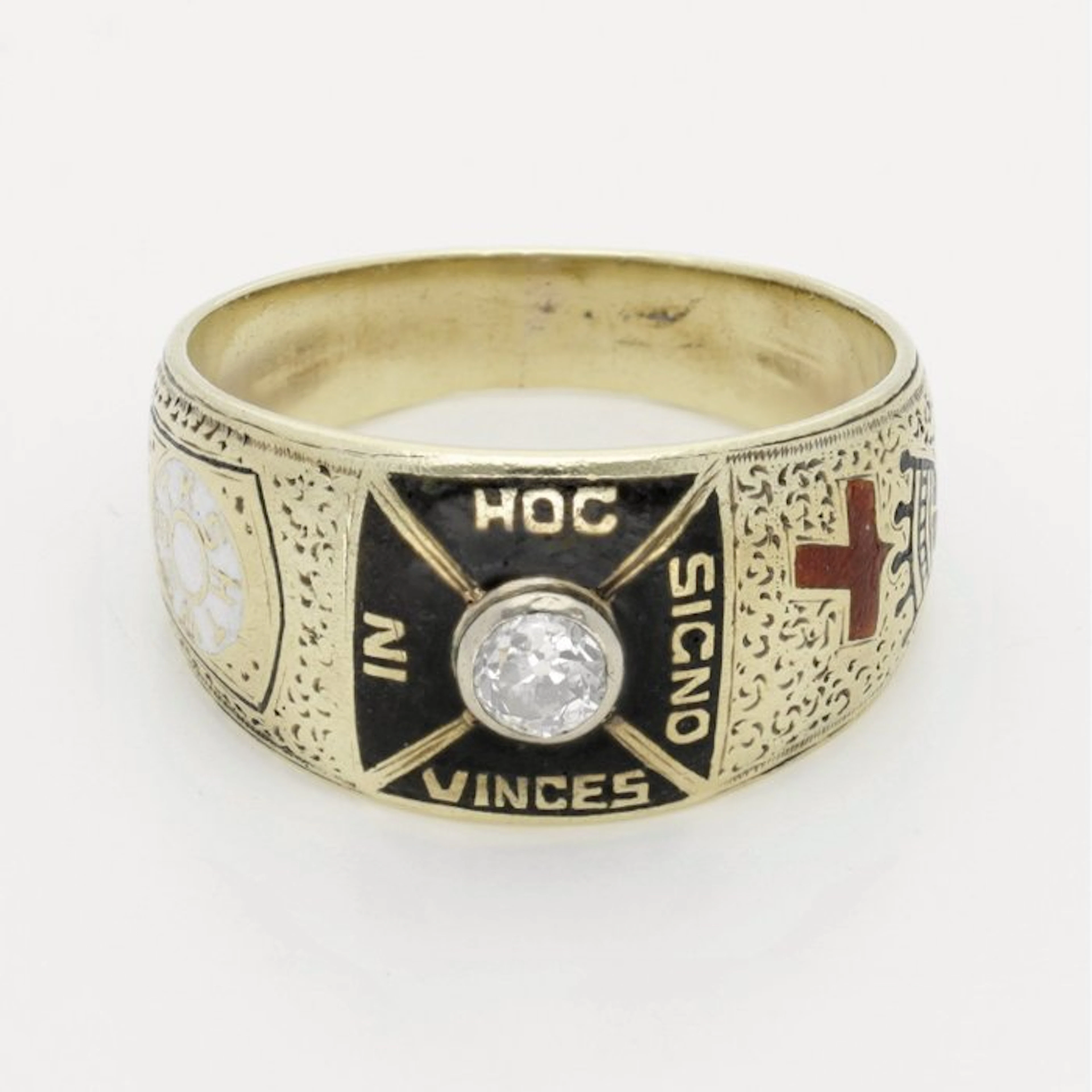 Ring - 14 kt. Yellow gold Diamond (Natural) - Knights Templar