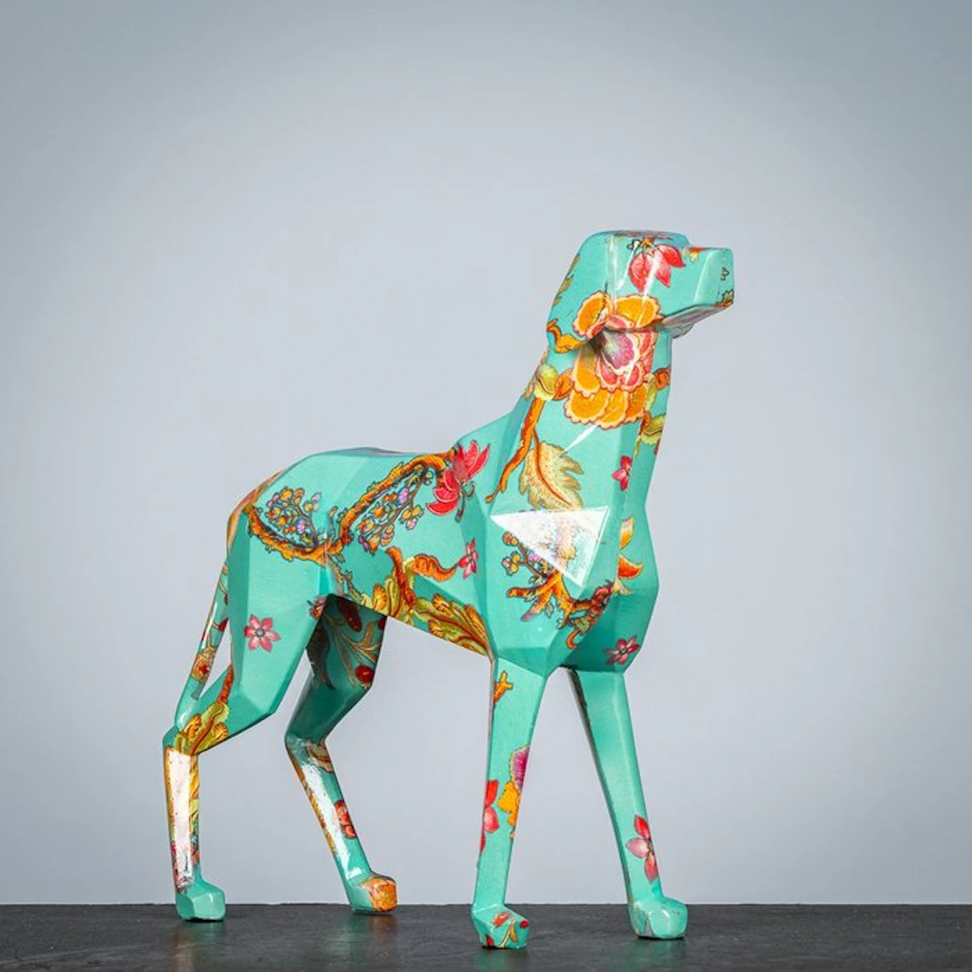Figurine - Flower dog - Polyresin
