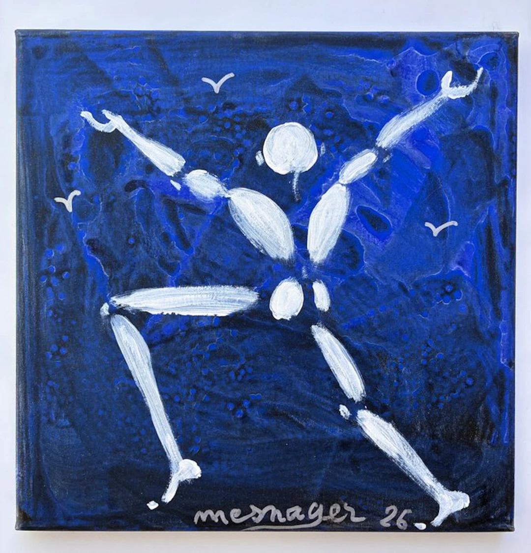 Jérôme Mesnager (1961) - L'homme en blanc 2026, peinture originale sur toile