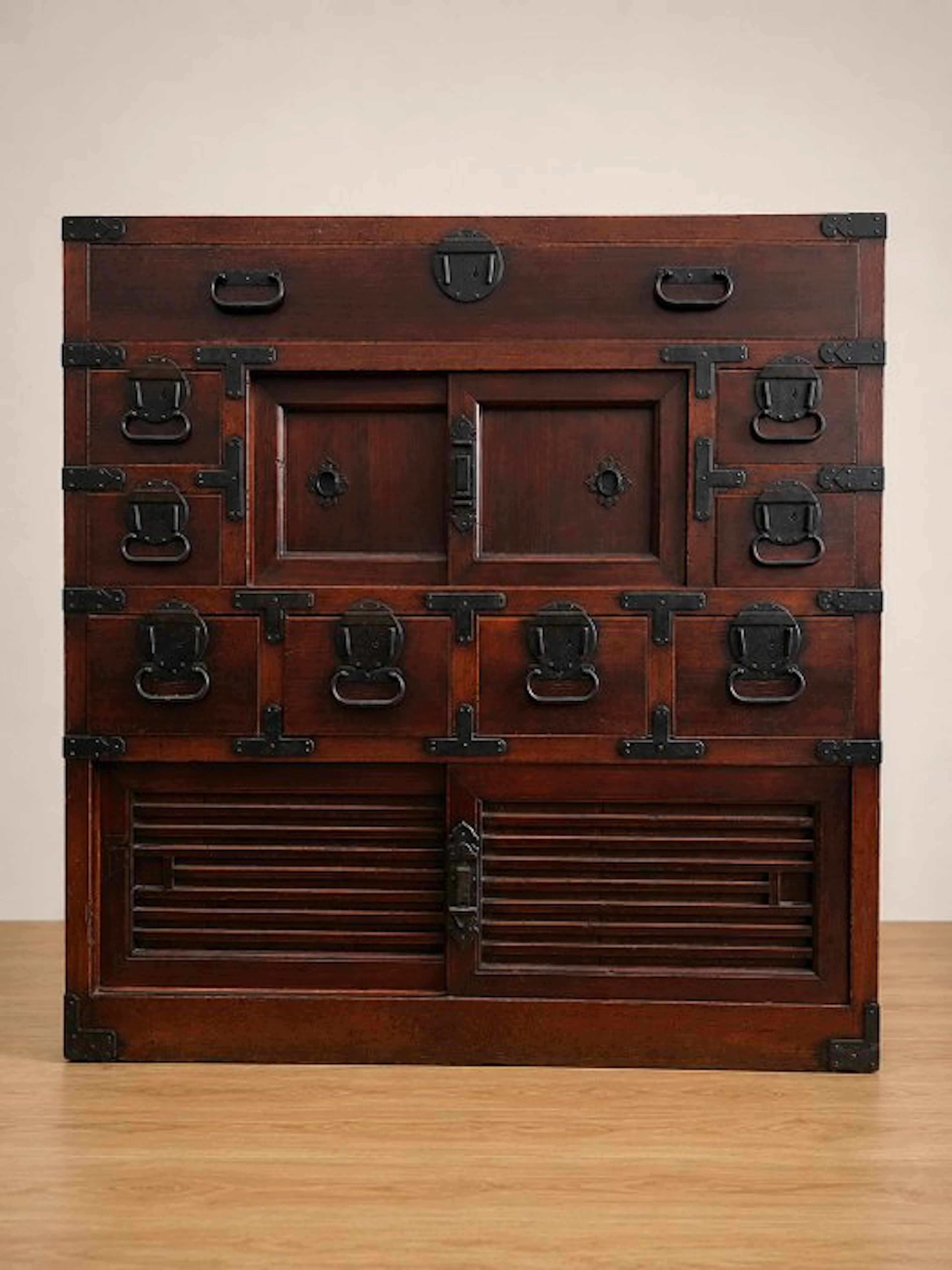 Japanese Choba Dansu (merchant's cabinet) – sugi and hinoki – Taisho period