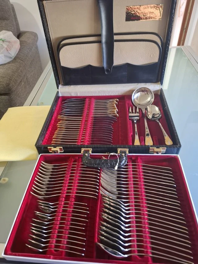 Gottinghen - Cutlery set for 12 (74) - Steel, Gold plated