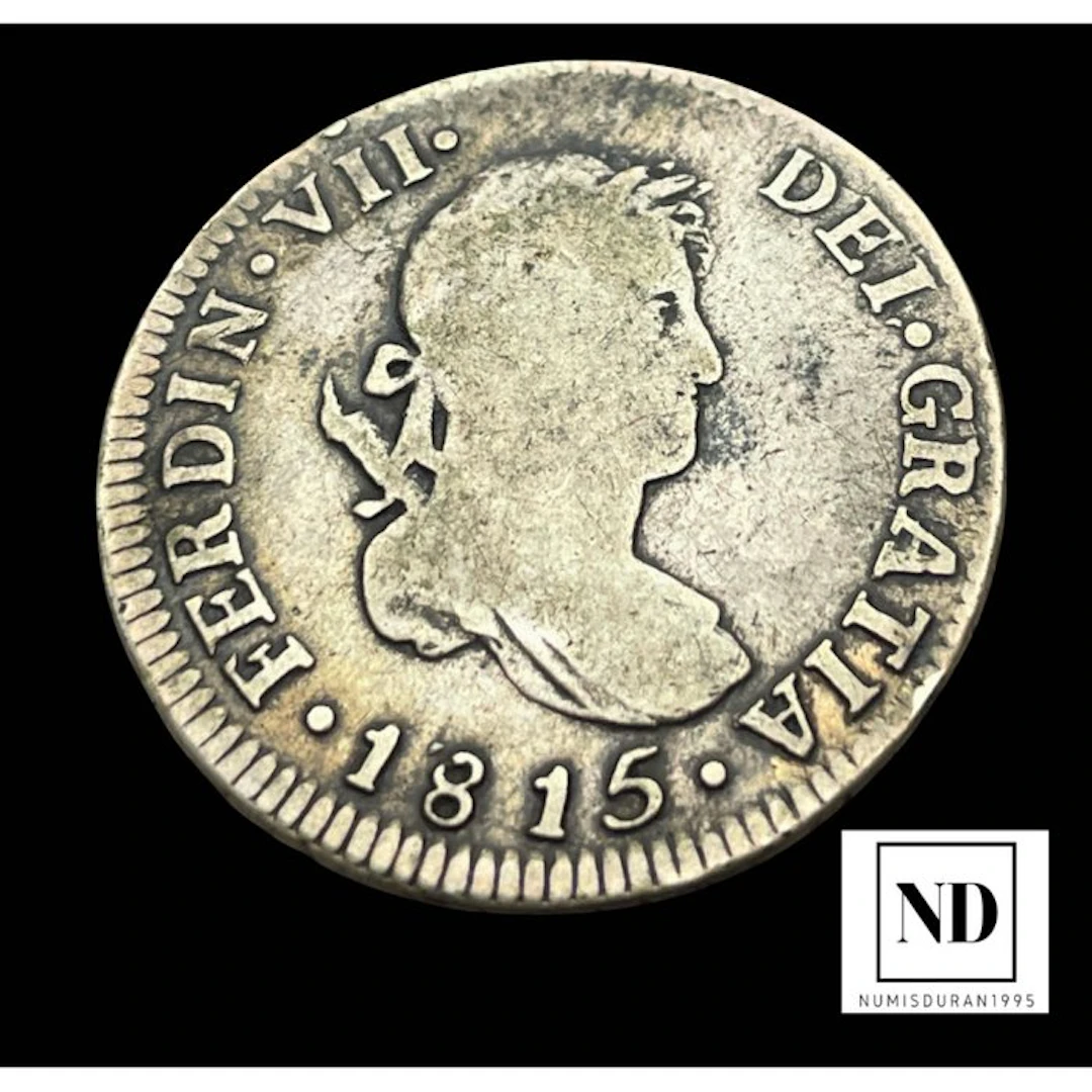 Spain. Fernando VII. 2 Reales 1815 - Santiago FJ