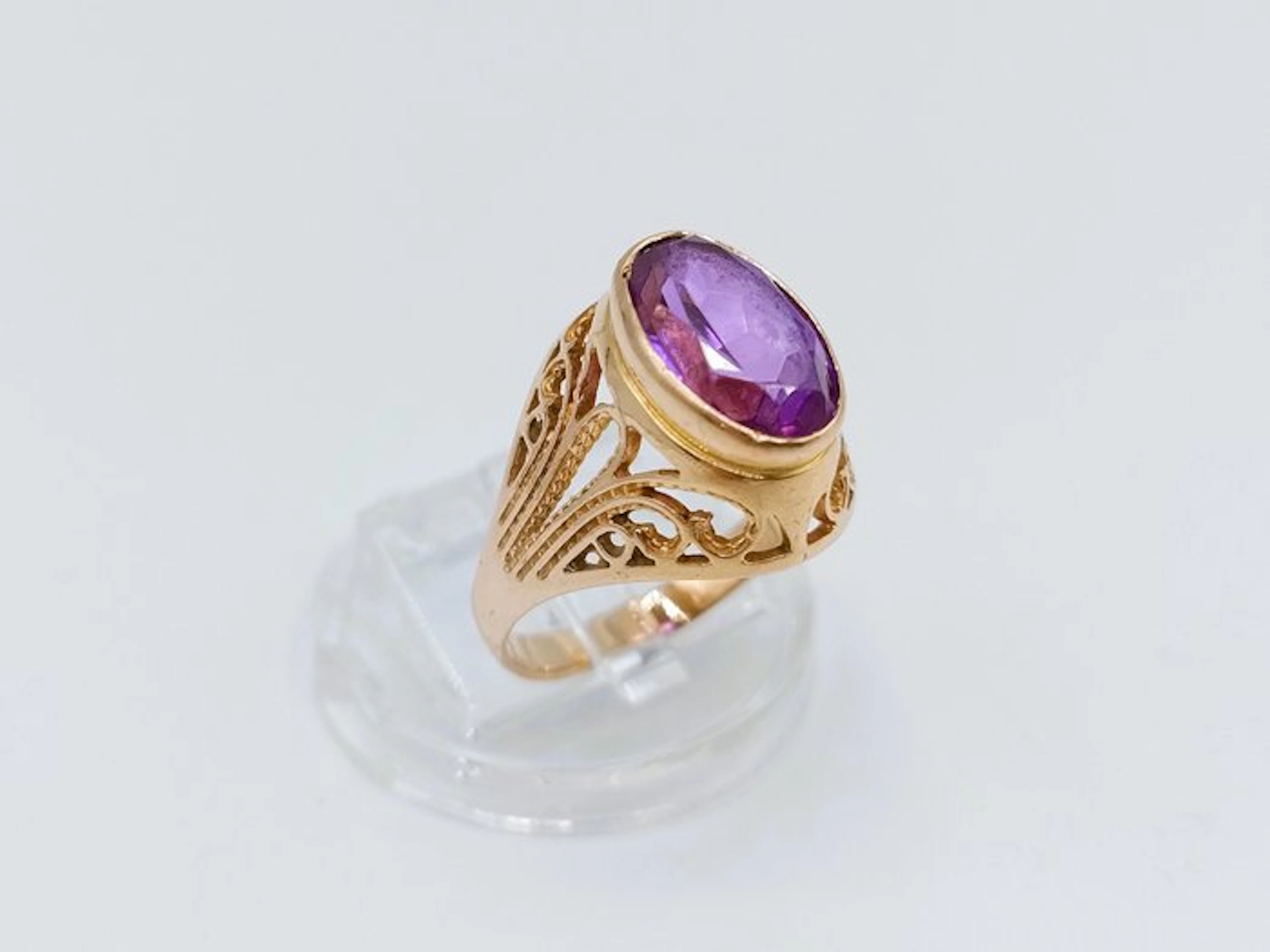 Ring - 14 kt. Rose gold Amethyst