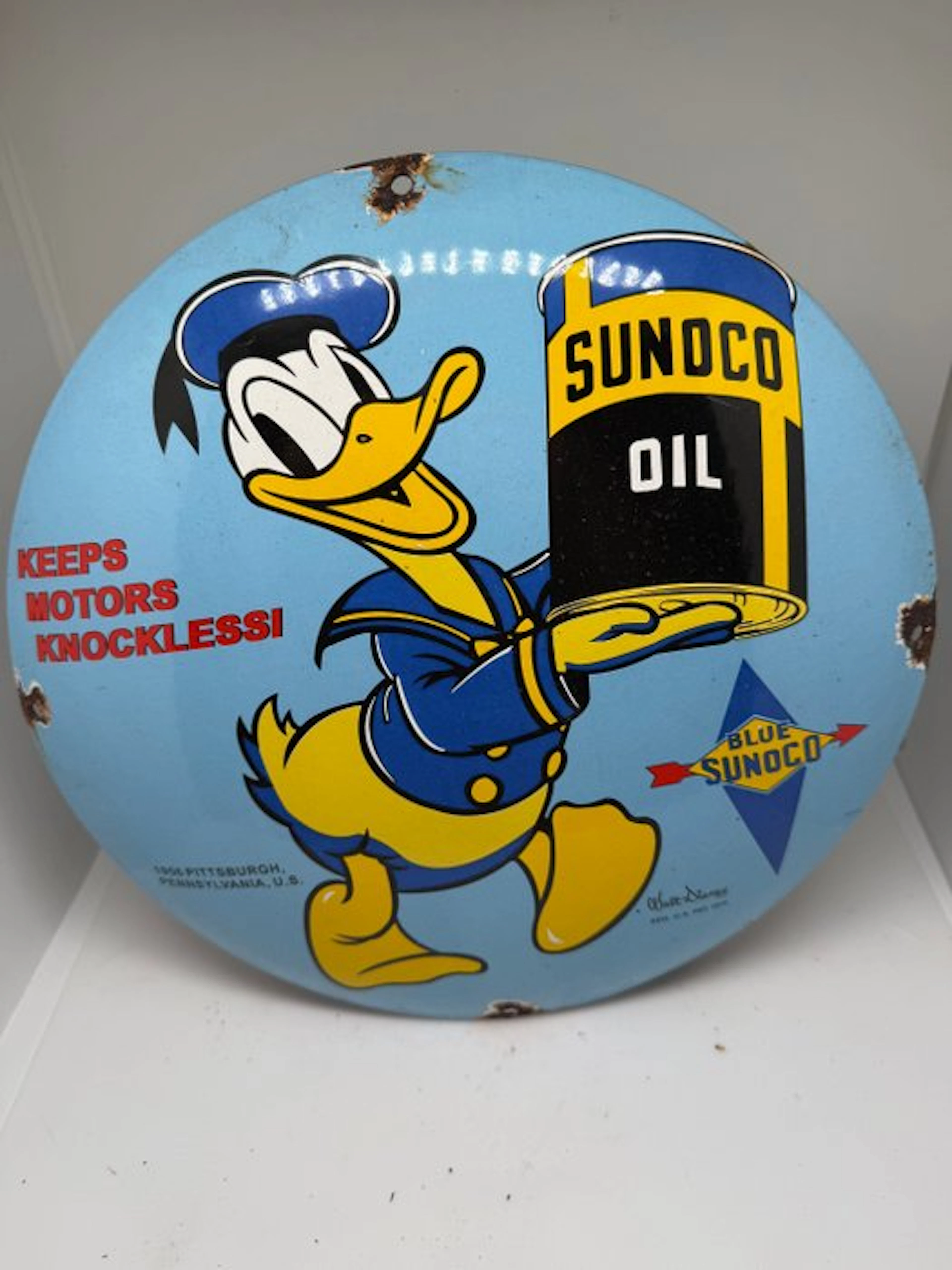 Sunoco - Sunoco Donald Duck Enamel Board - Vintage Sunoco...