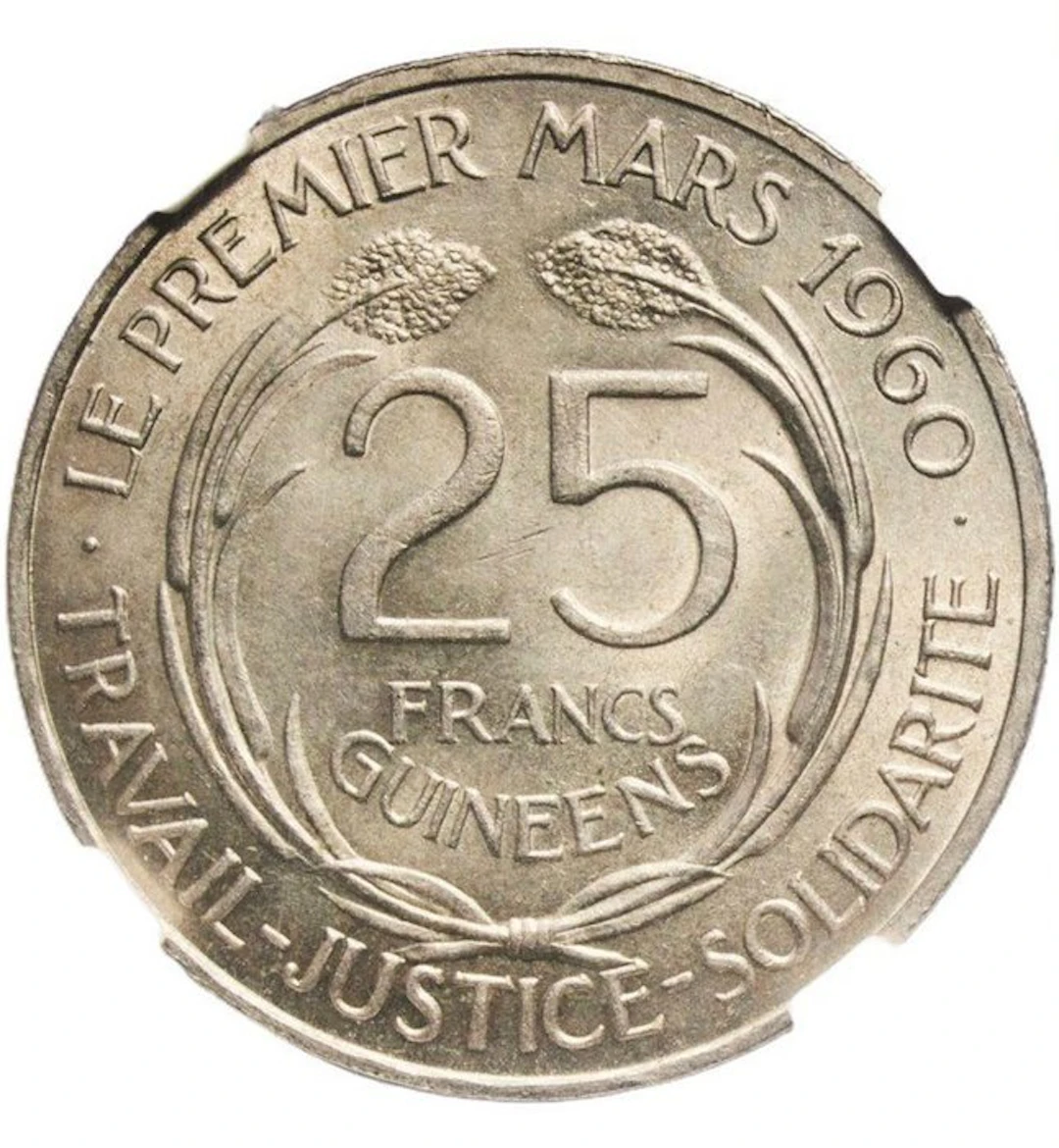 Guinea. 25 Francs 1962 - NGC MS63