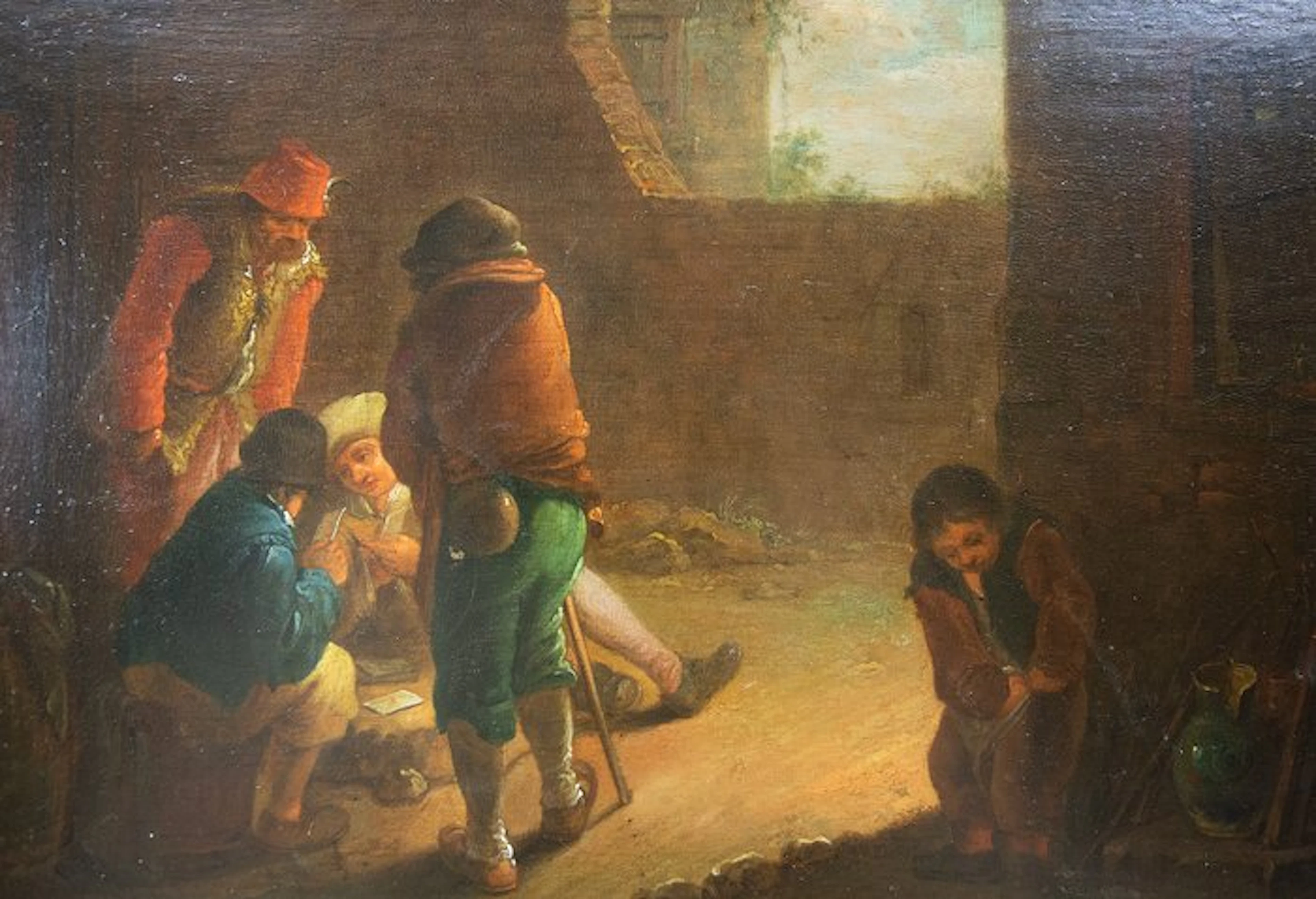 Scuola fiamminga (XVIII), After - Scena di genere con giocatori di carte