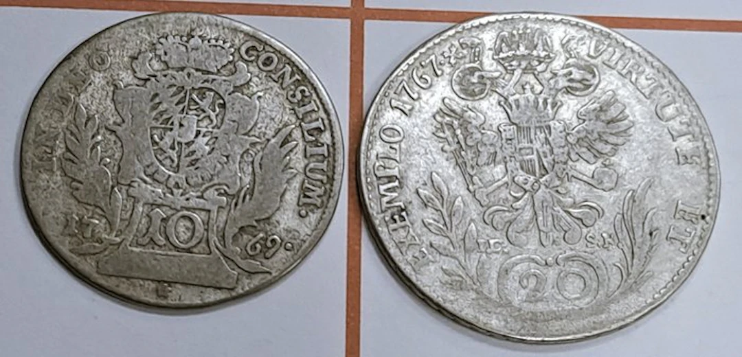 Austria. Set of 2 coins: 10 & 20 Kreuzer 1767/1769 (No reserve price)