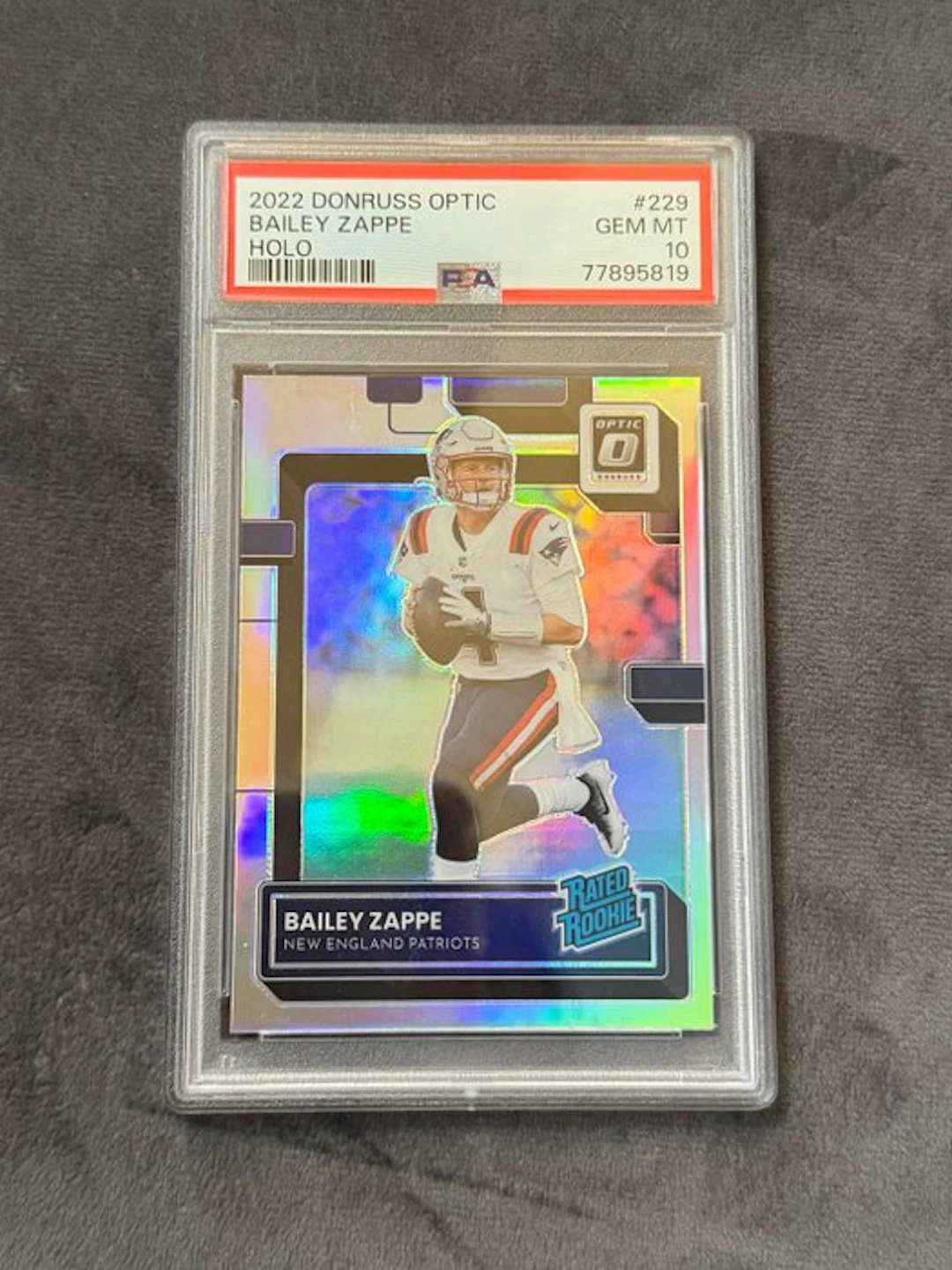 2022 Donruss Donruss Optic Bailey Zappe 229 Holográfica - PSA 10 -