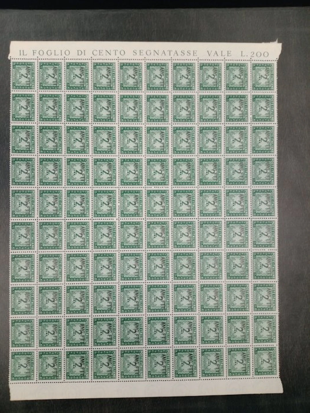 Italy - TRIESTE collection of 9 full sheets, new gum intact TS A1