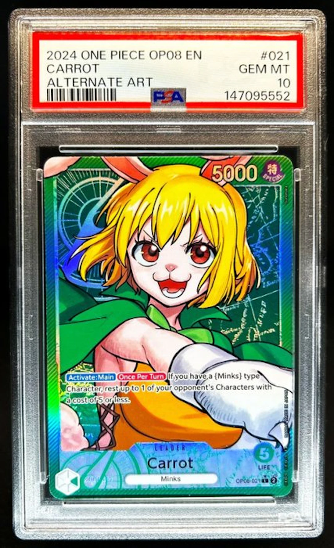 Bandai - 1 Graded card - One Piece - Carrot 021 - HOLO Alternate art