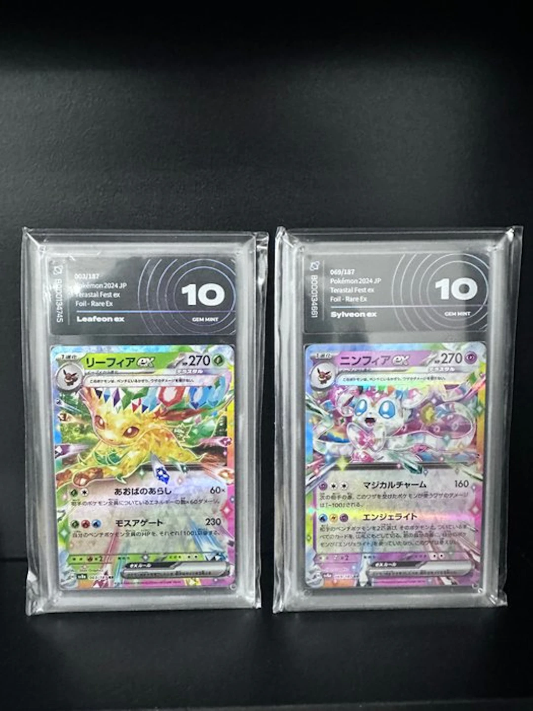 Pokémon - 2 Graded card - Leafeon ex Sylveon ex Foil - AI grading 10