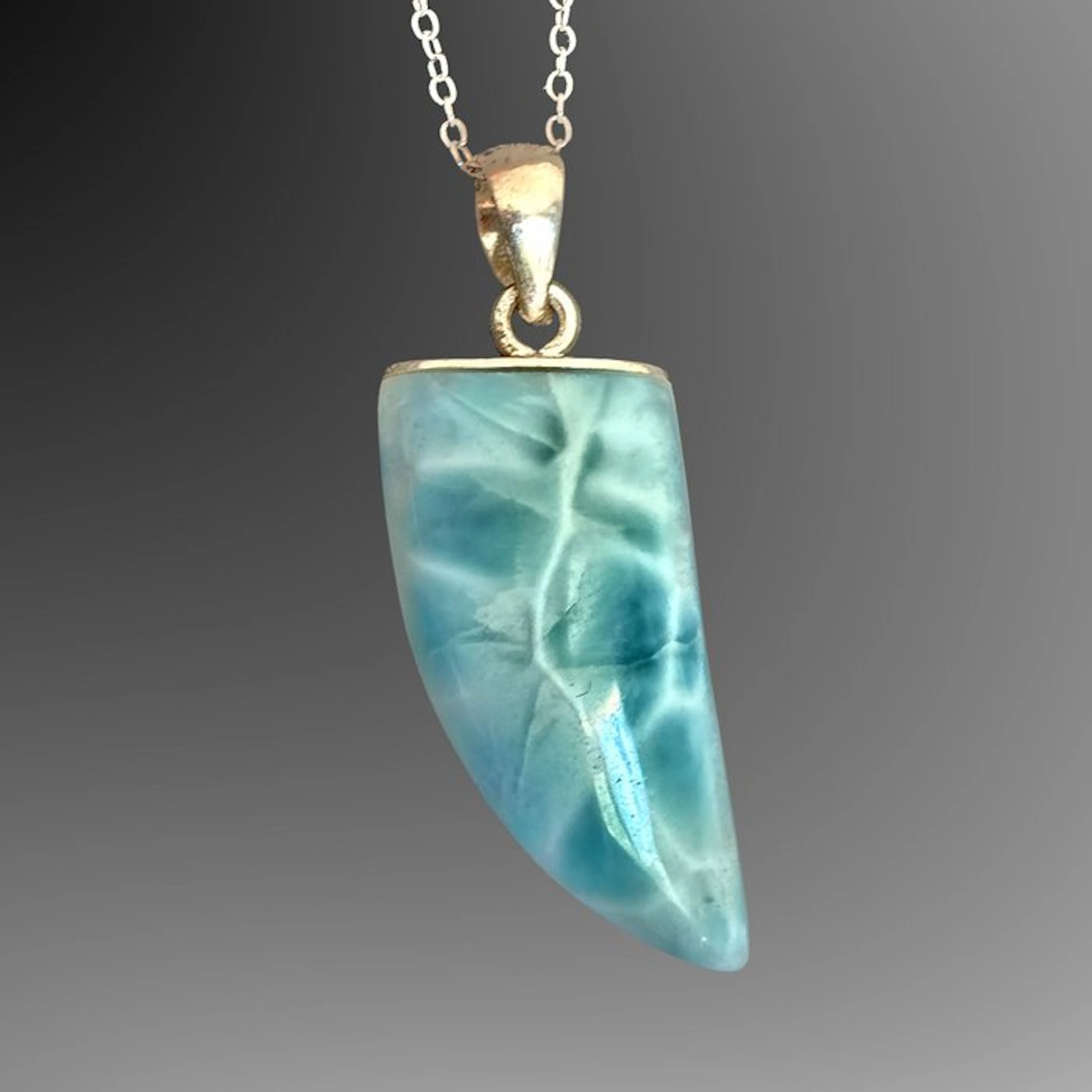 Magnificent Larimar Pendant - 925 silver Pendant - Height...