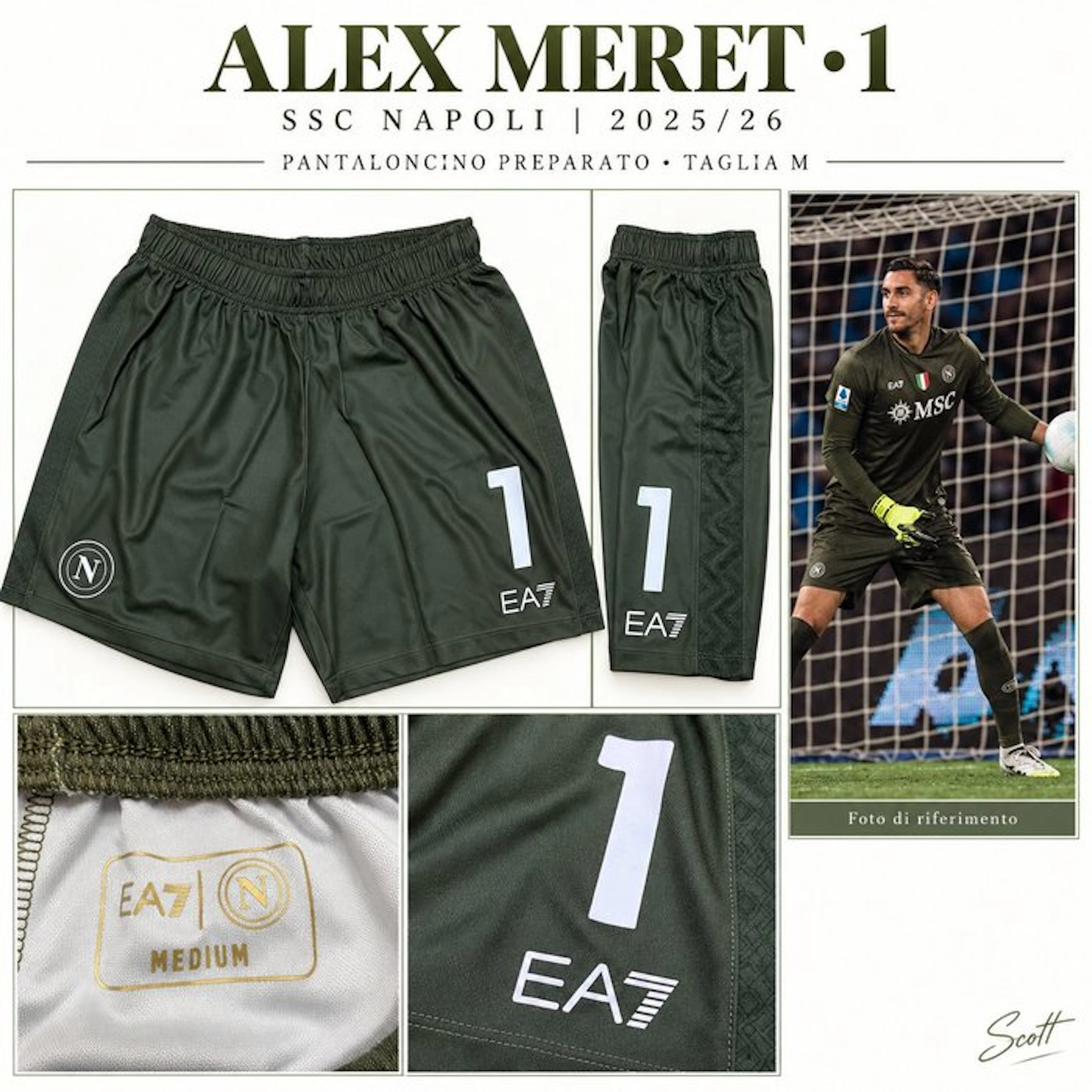 Alex Meret #1 – Napoli 2025/26 – Pantaloncino preparato...