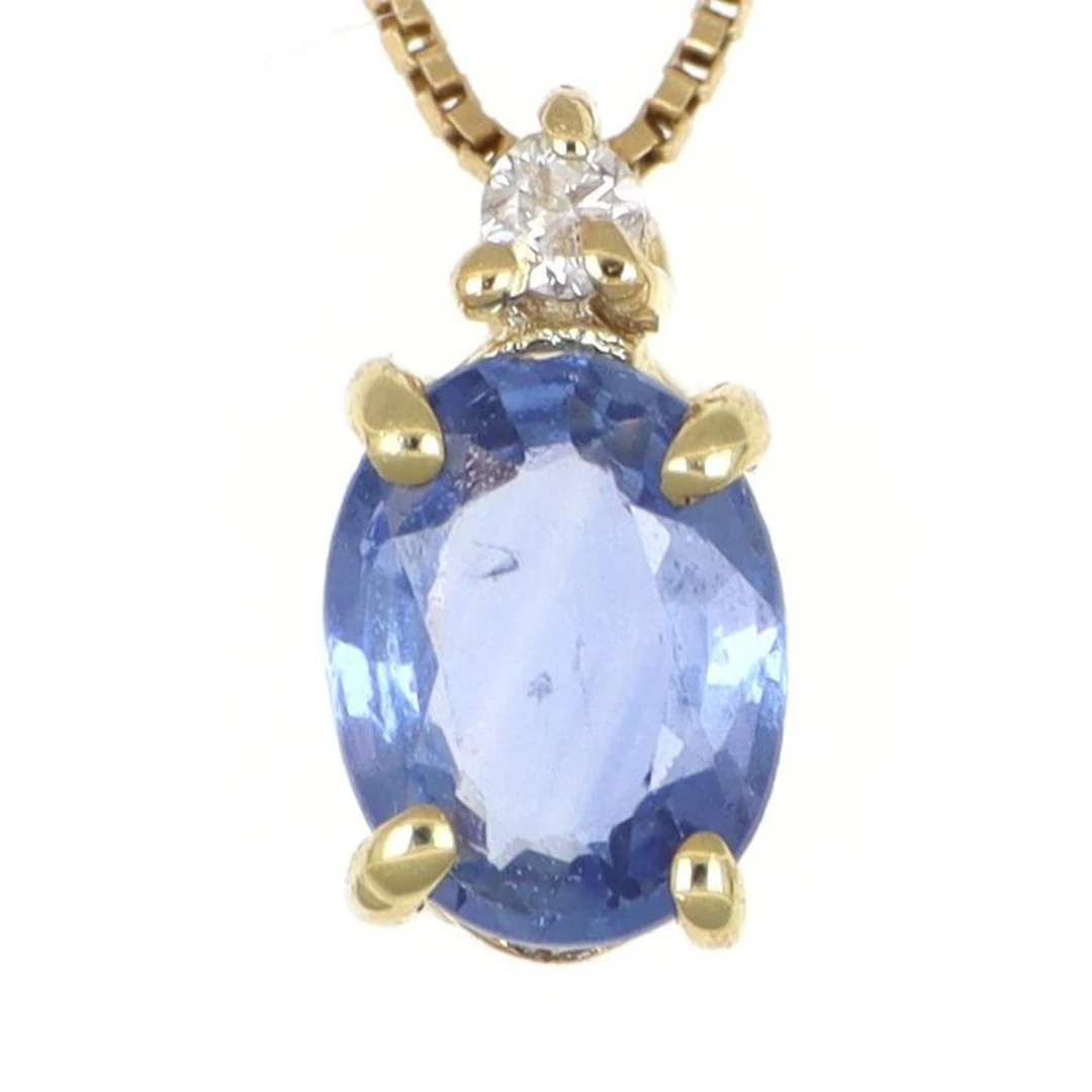No reserve price - Necklace with pendant - 18 kt. Yellow gold Sapphire