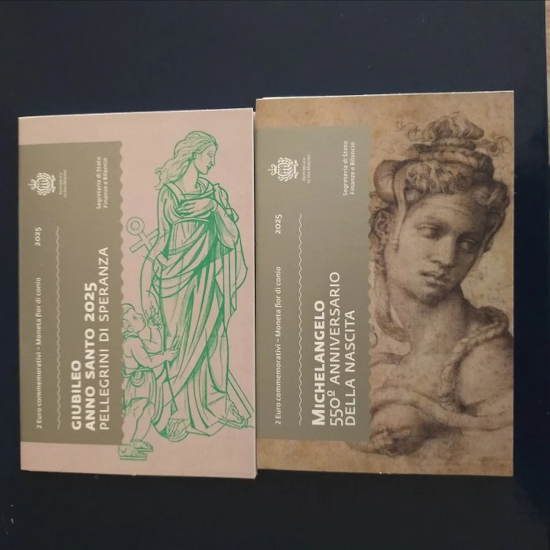 San Marino. 2 Euro 2025 "Giubileo" + "Michelangelo" (2 coins) (No