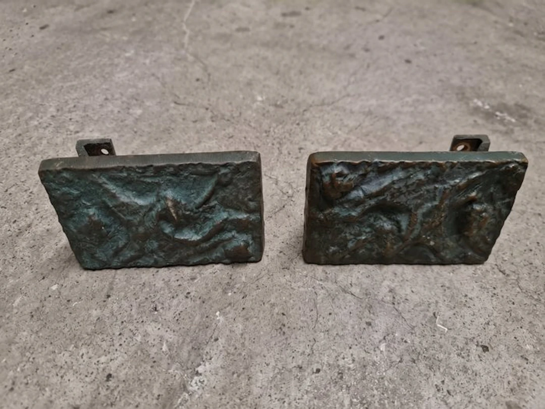 Door (2) - 1970-1980 - 2 x Rare Mid-Century Solid...