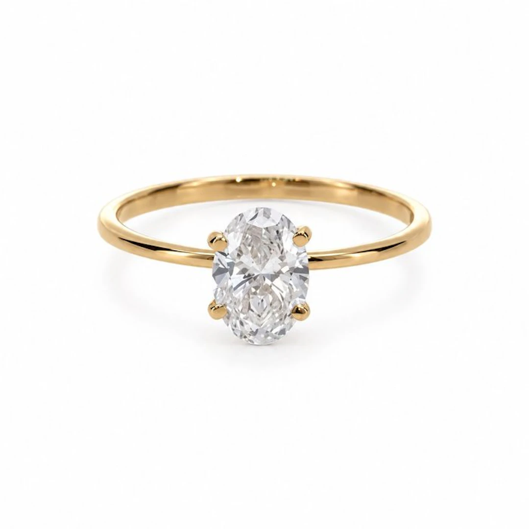 No reserve price - Ring - 14 kt. Yellow gold - 1.06ct. tw. Diamond (Lab-grown)