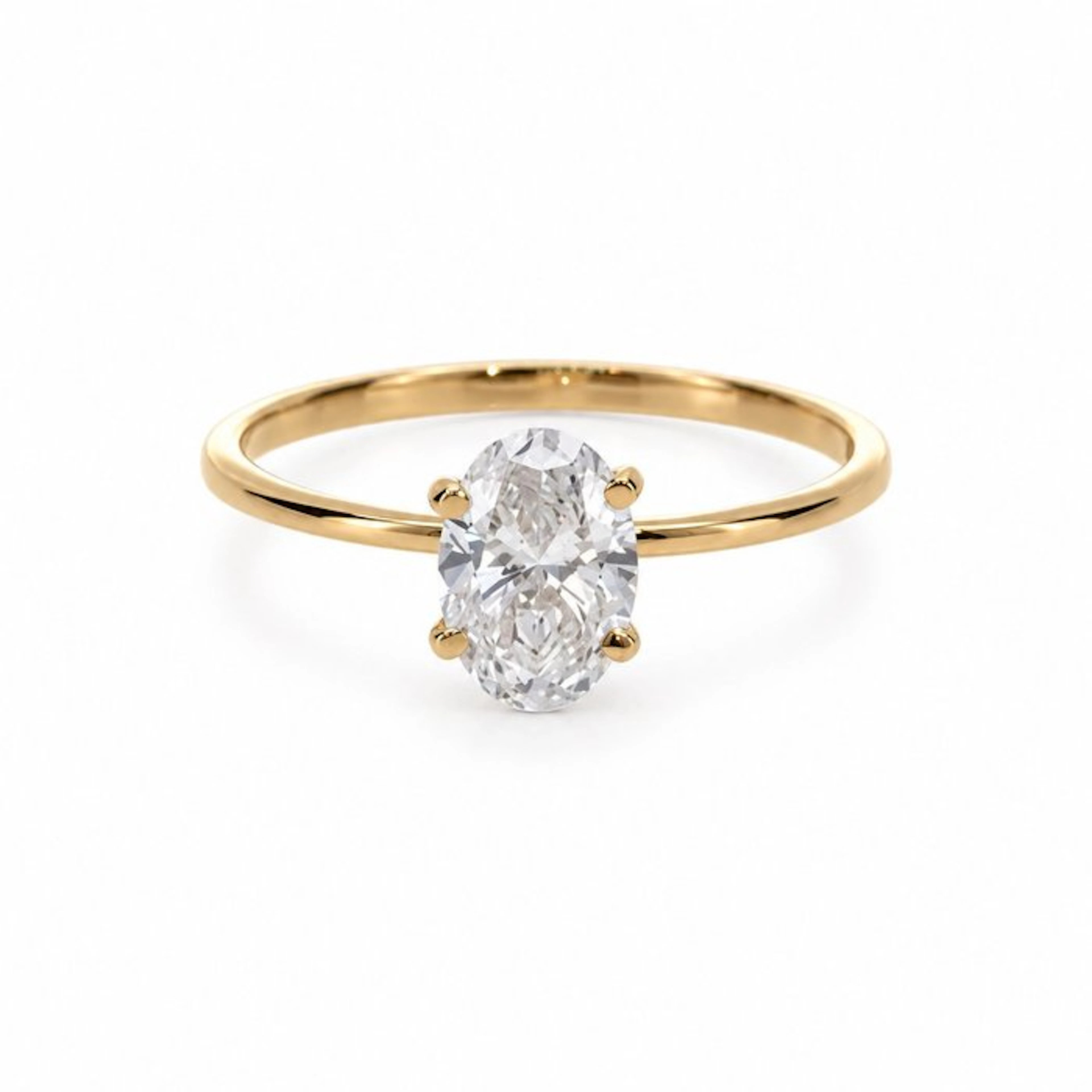 No reserve price - Ring - 14 kt. Yellow gold - 1.06ct. tw. Diamond (Lab-grown)