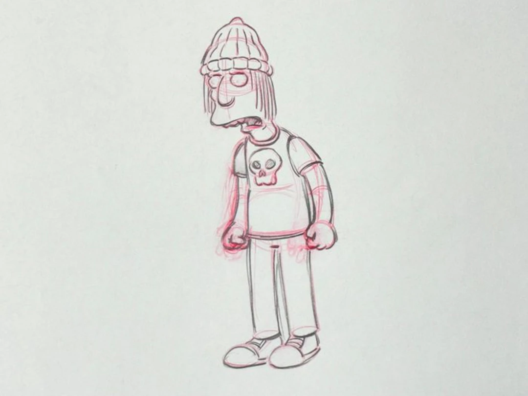 Gracie Films - Original Animation Drawing of Jimbo, certificated - The Simpsons