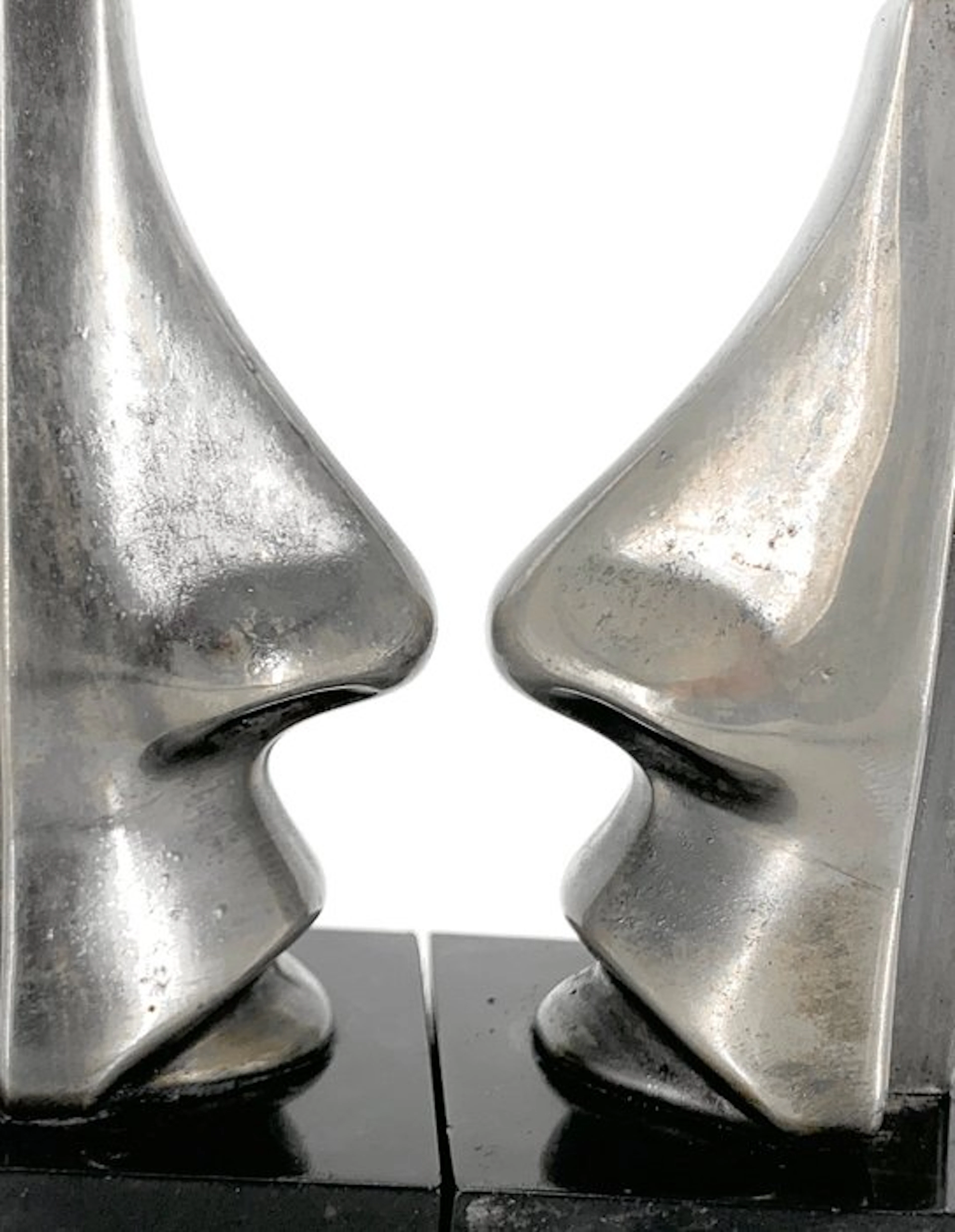 Pair of Sculptural glasses holders - Desk set (2) - Alloy