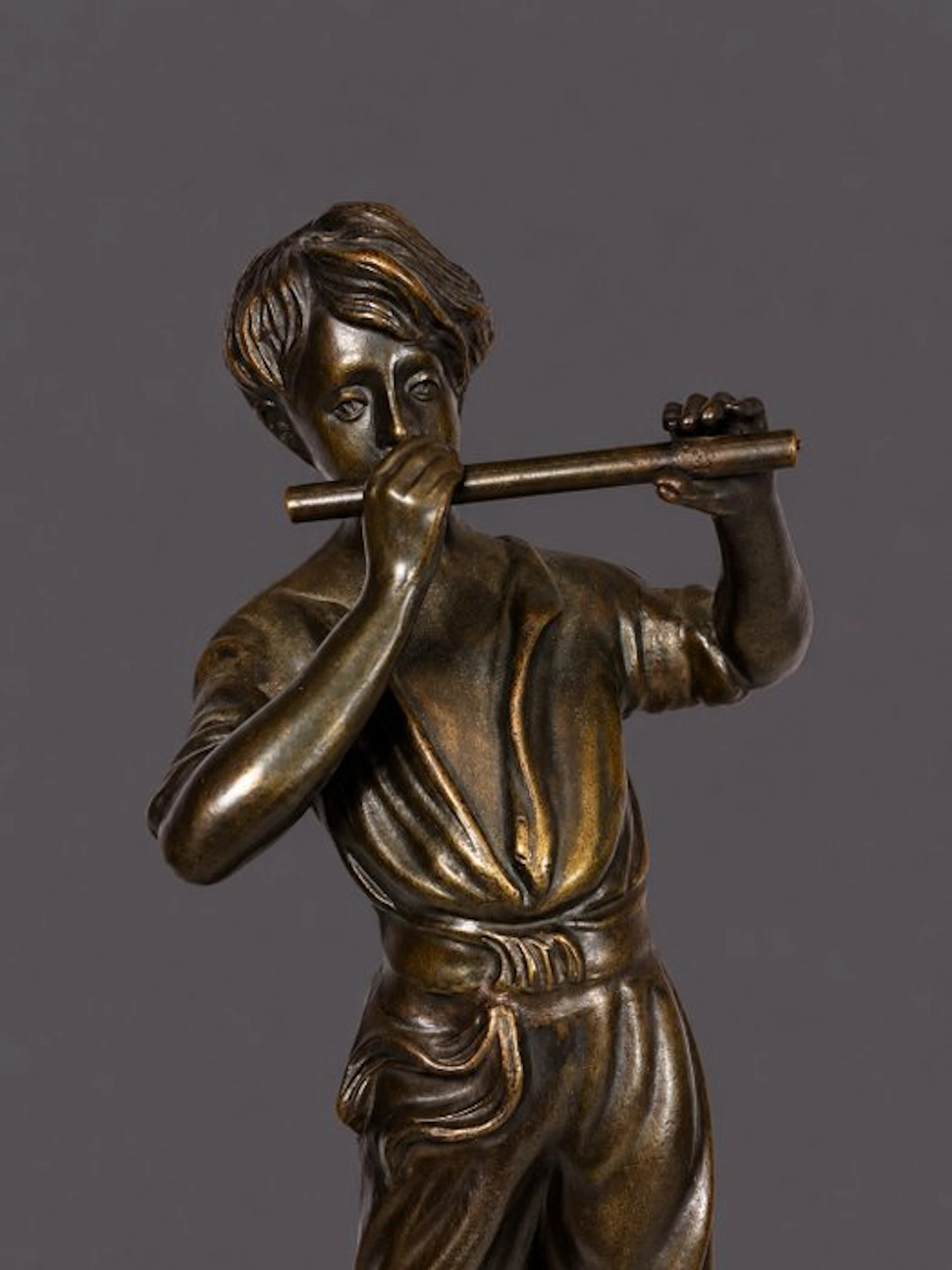 Sculpture, Fluitist - 26.5 cm - Bronze