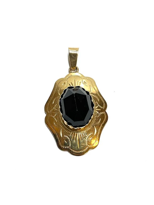 No reserve price - Pendant - 14 kt. Yellow gold Garnet