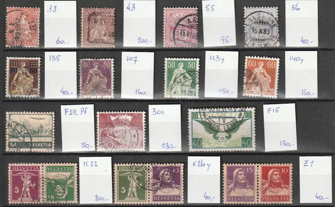 Switzerland 1862/1941 - Selection that involves airmail and combinations.