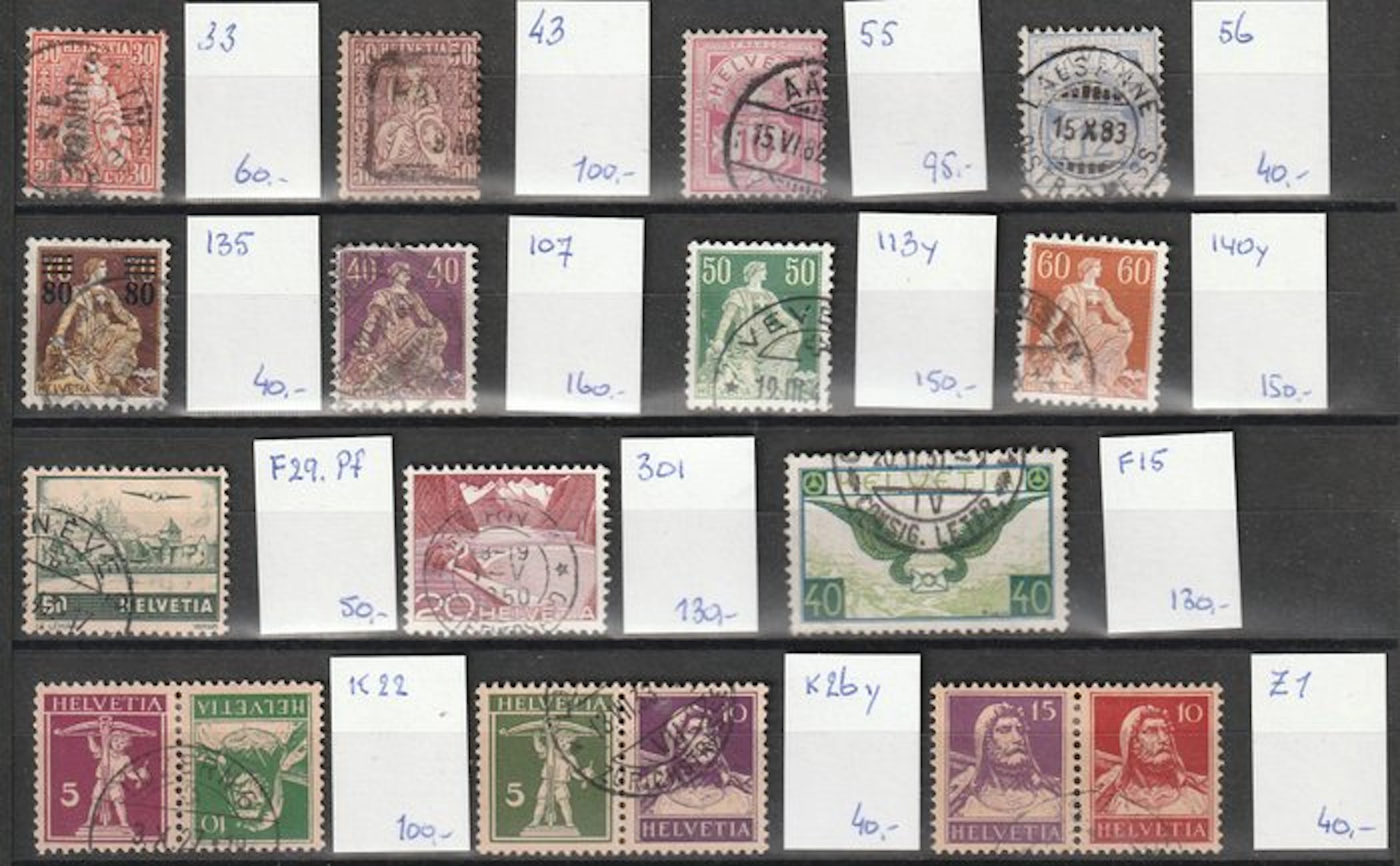 Switzerland 1862/1941 - Selection that involves airmail and combinations.