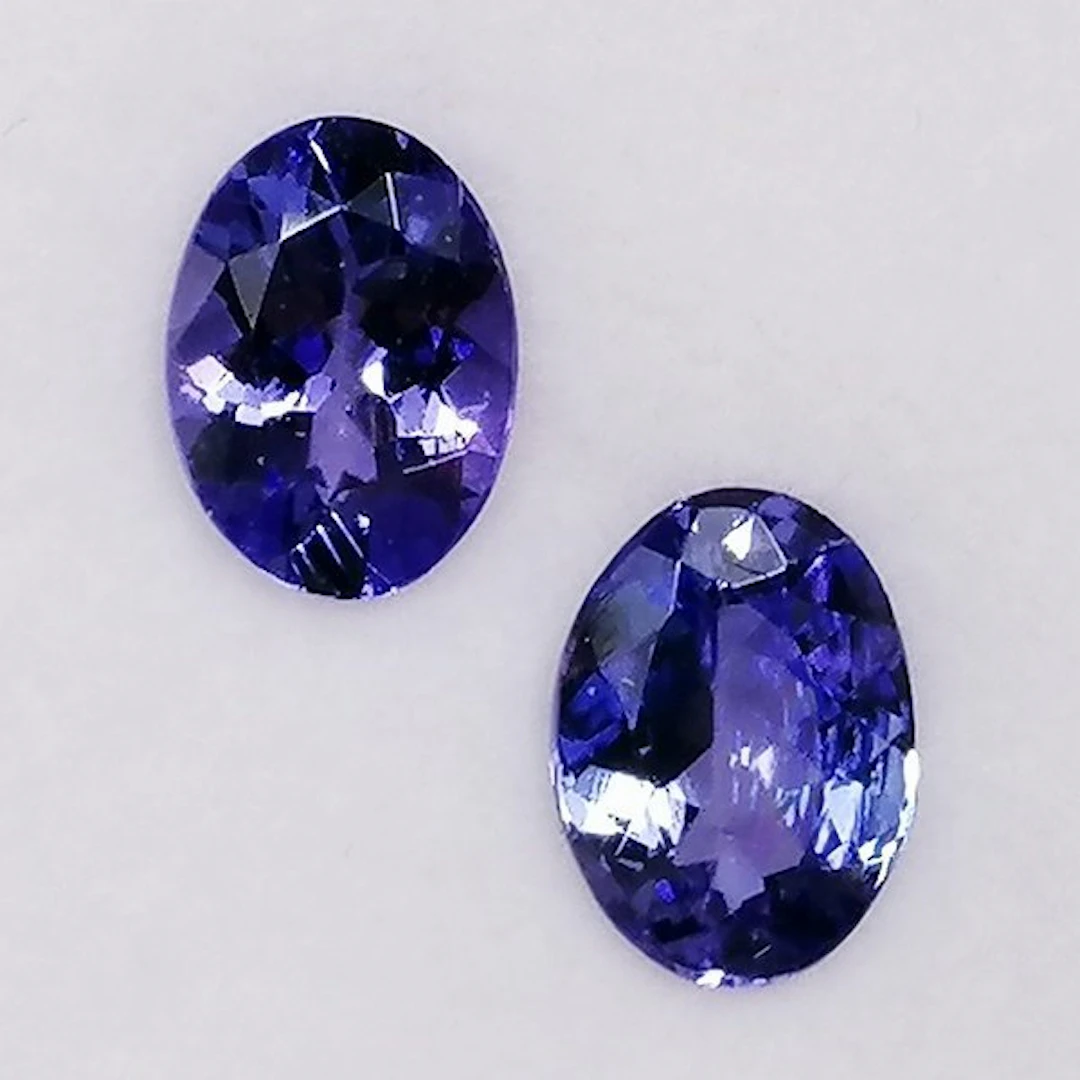 2 pcs Blue, Violet Tanzanite - 2.06 ct - Instituto Gemólogico Español (IGE)